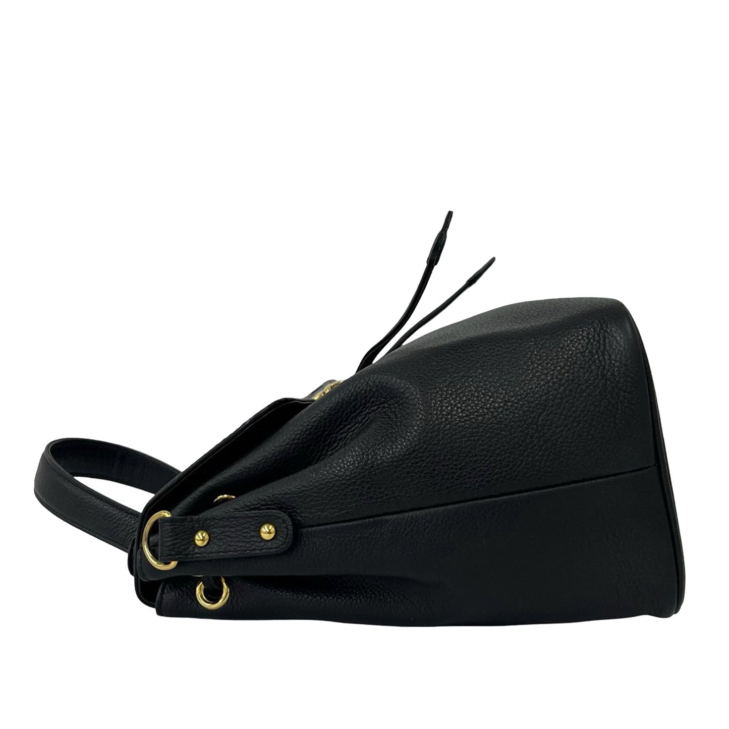 Saint Laurent Pebbled Leather Cut Out Satchel