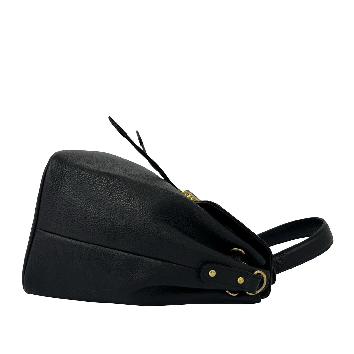 Saint Laurent Pebbled Leather Cut Out Satchel