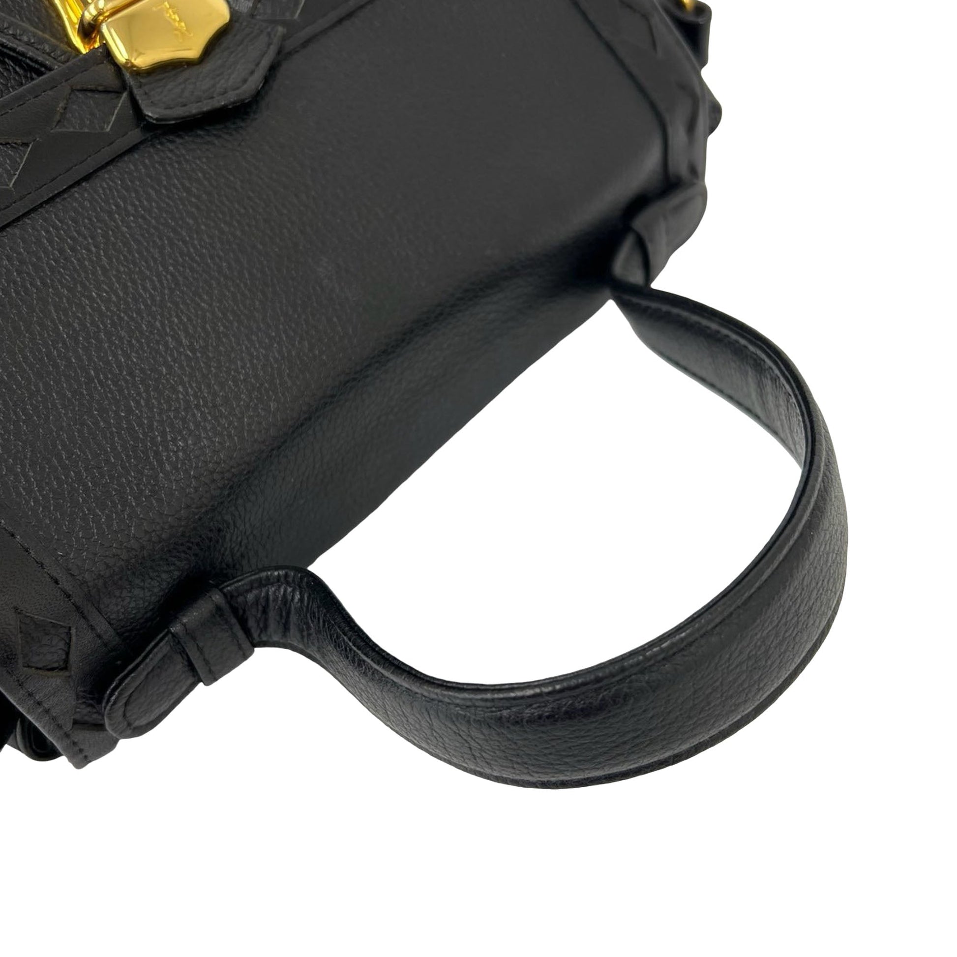 Saint Laurent Pebbled Leather Cut Out Satchel