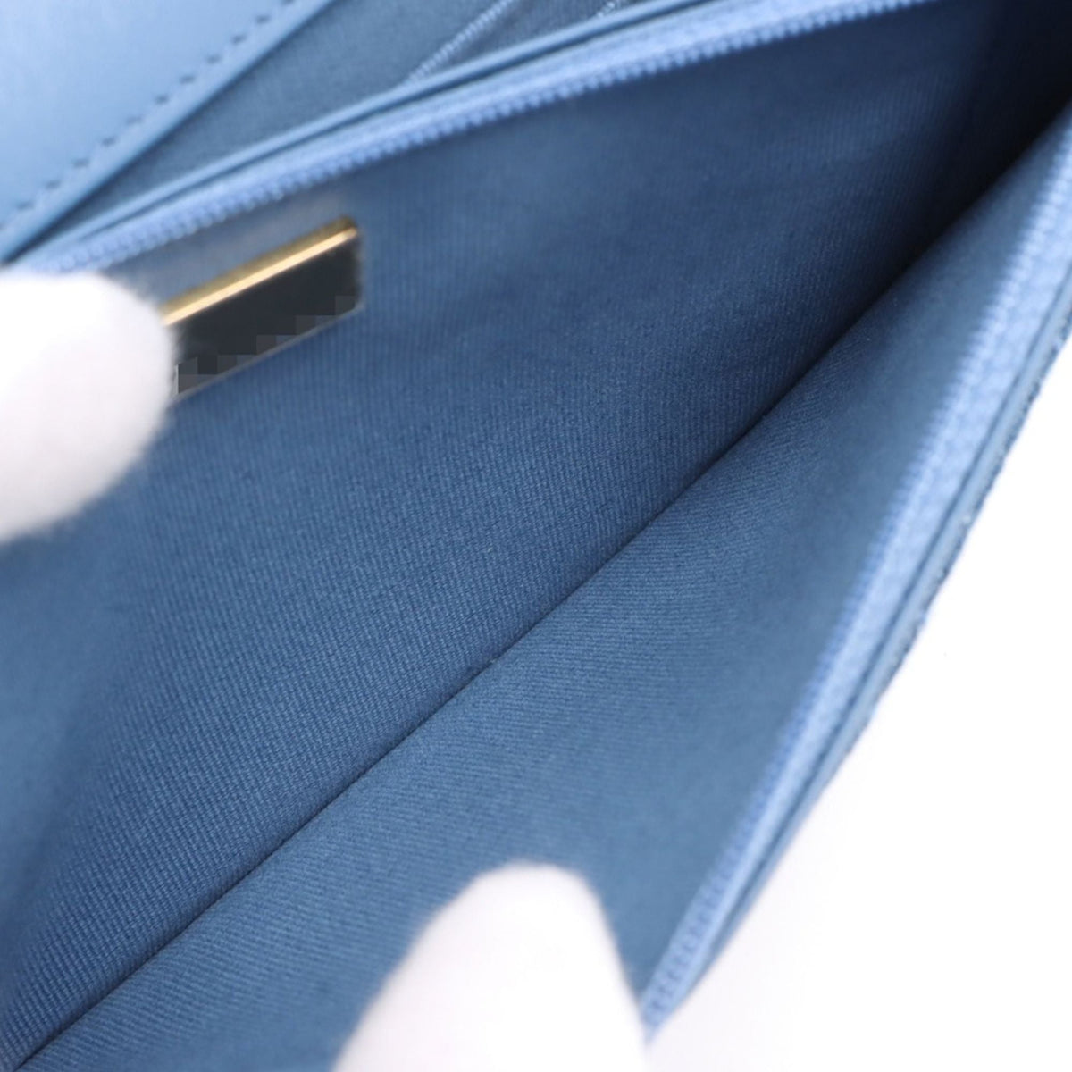 Chanel Denim 19 Flap Wallet On Chain — Blue