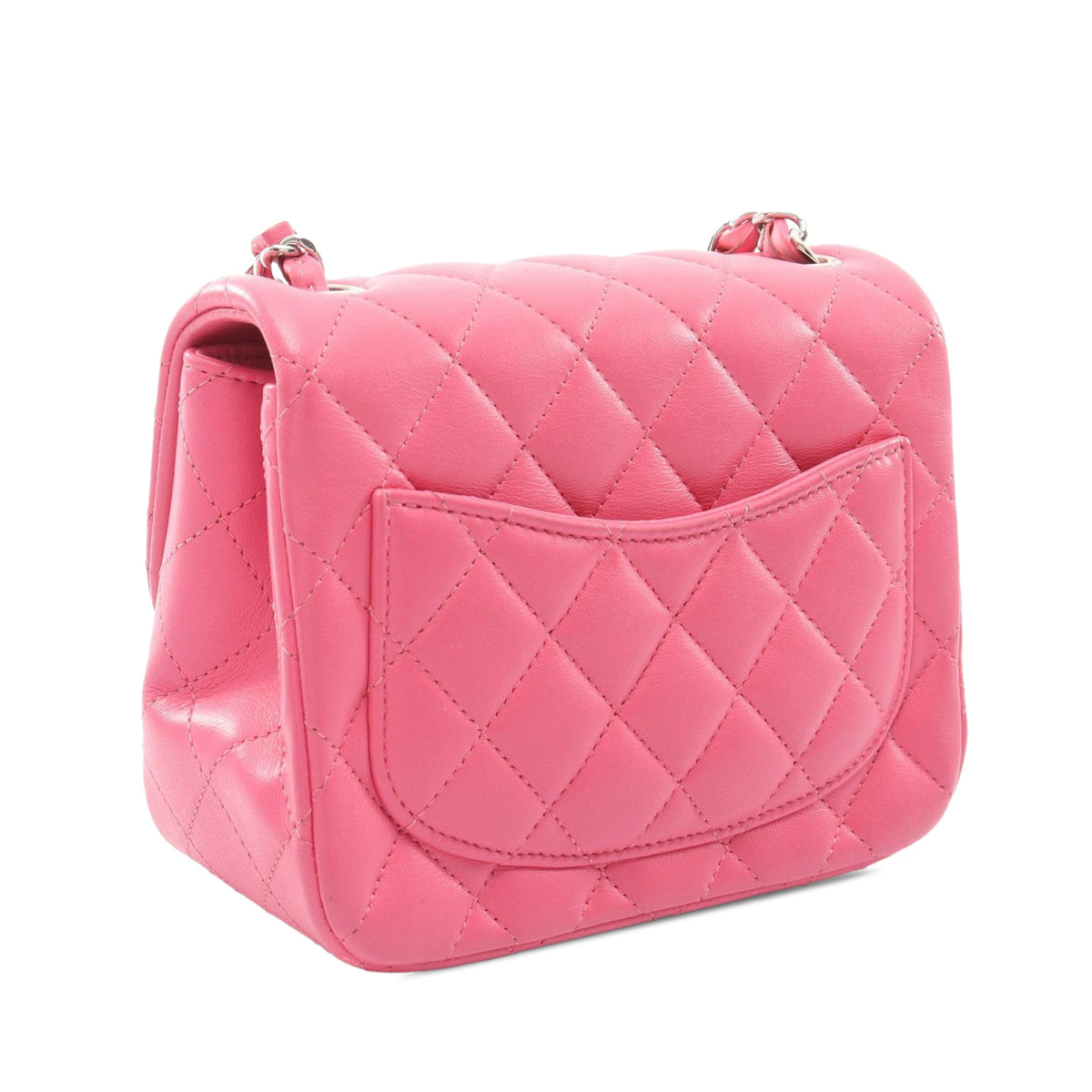 Chanel Mini Square Classic Lambskin Single Flap — Pink