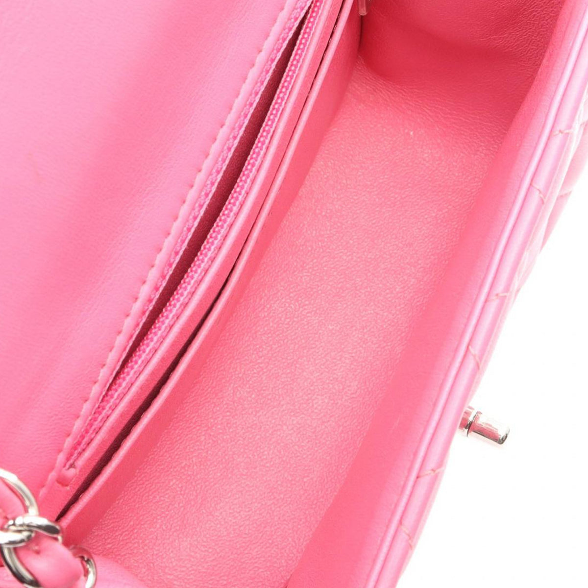 Chanel Mini Square Classic Lambskin Single Flap — Pink