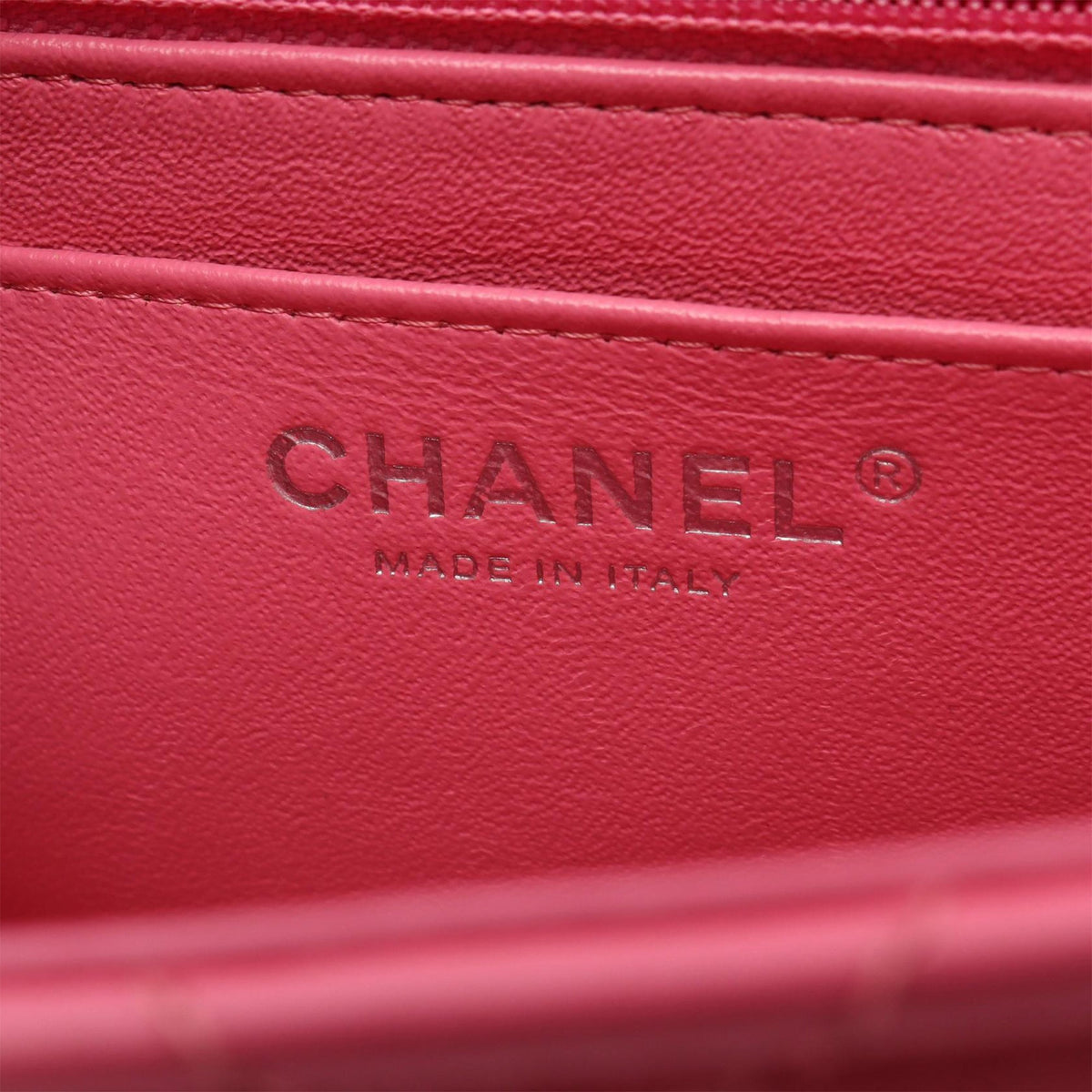 Chanel Mini Square Classic Lambskin Single Flap — Pink