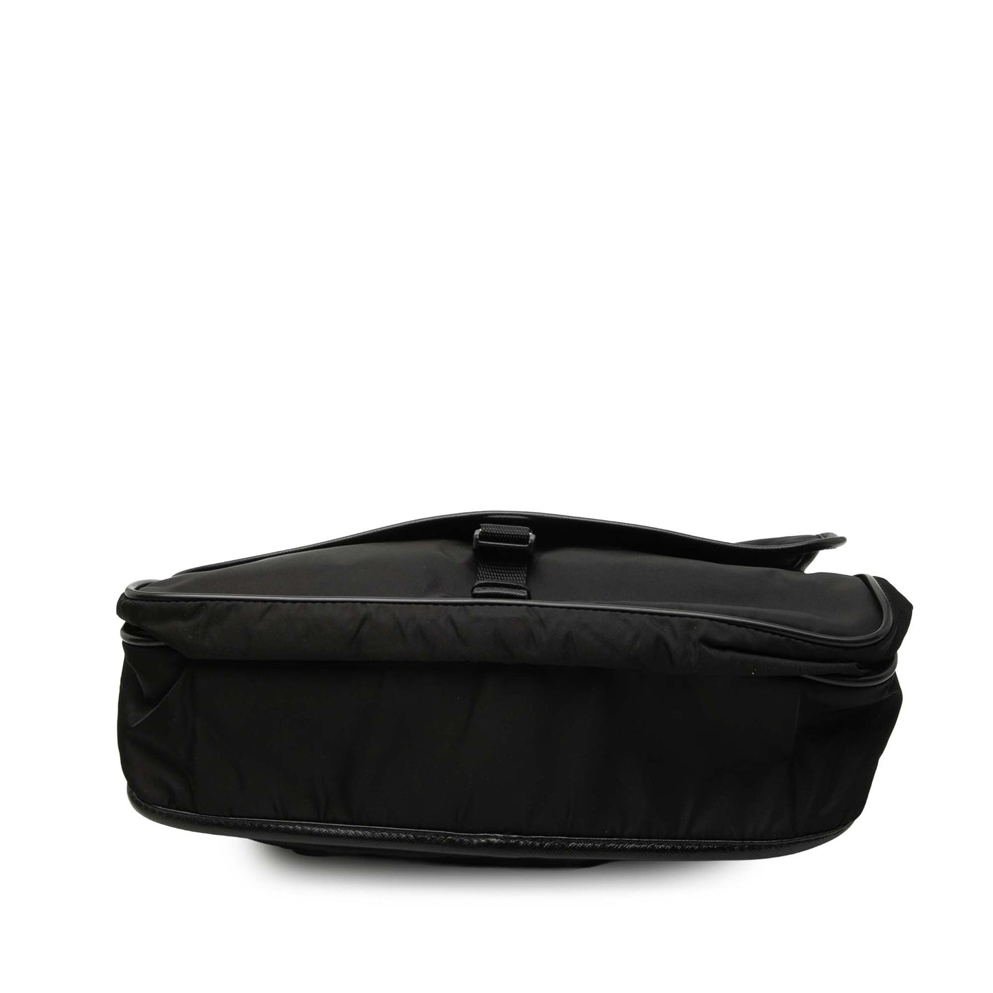 Prada Saffiano Trimmed Tessuto Buckle Messenger Bag