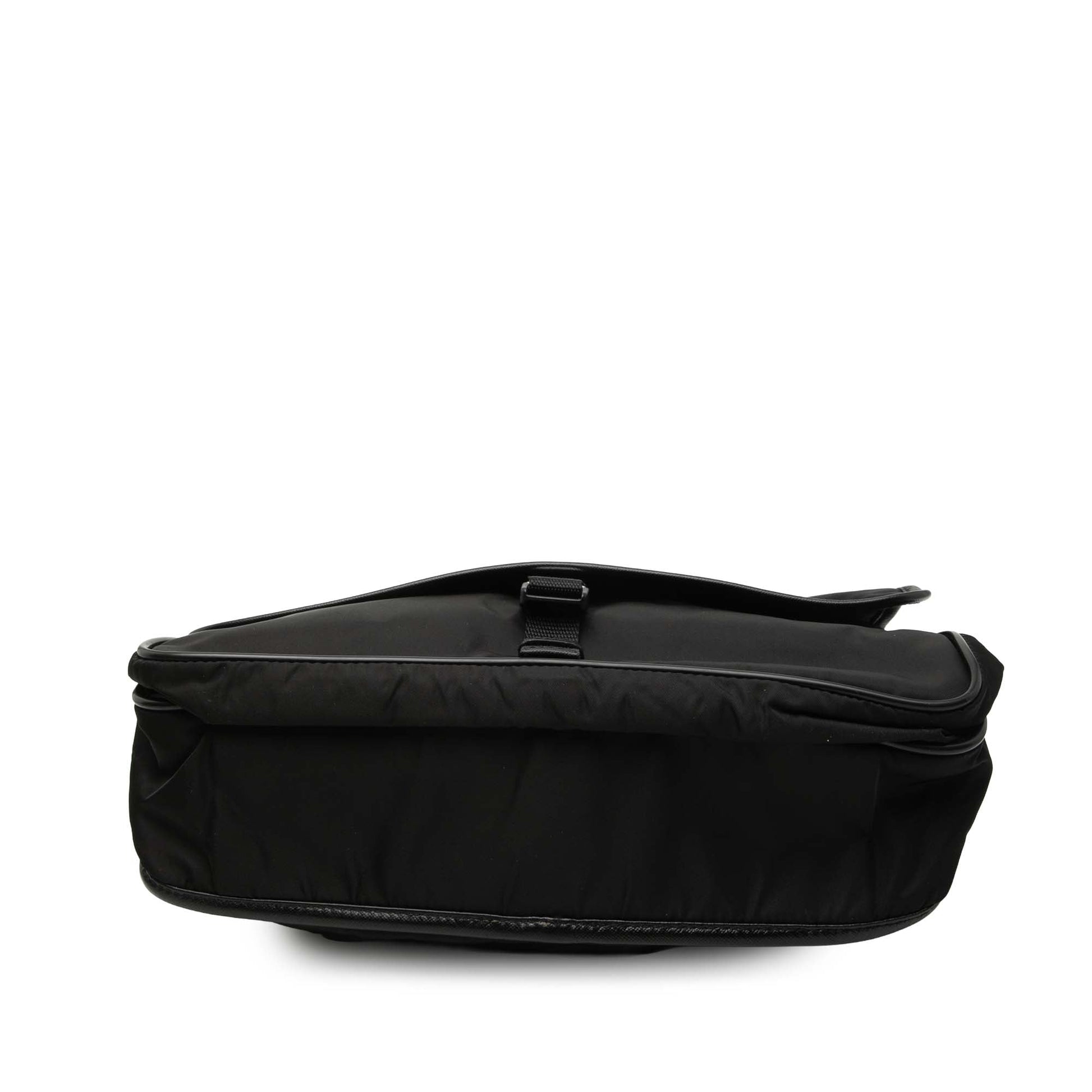 Prada Saffiano Trimmed Tessuto Buckle Messenger Bag