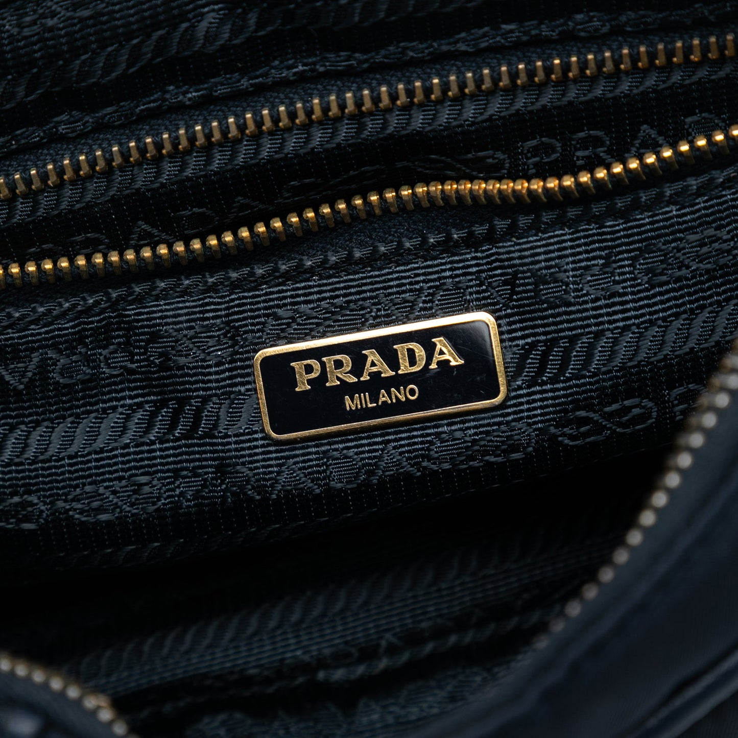 Prada Saffiano Trimmed Tessuto Chain Crossbody