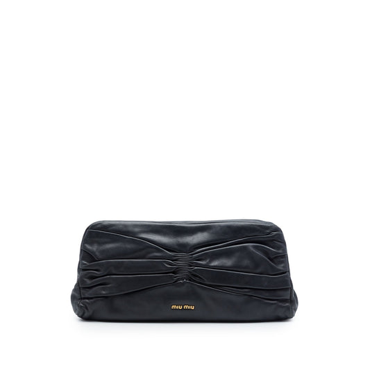 Miu Miu Pleated Nappa Frame Clutch