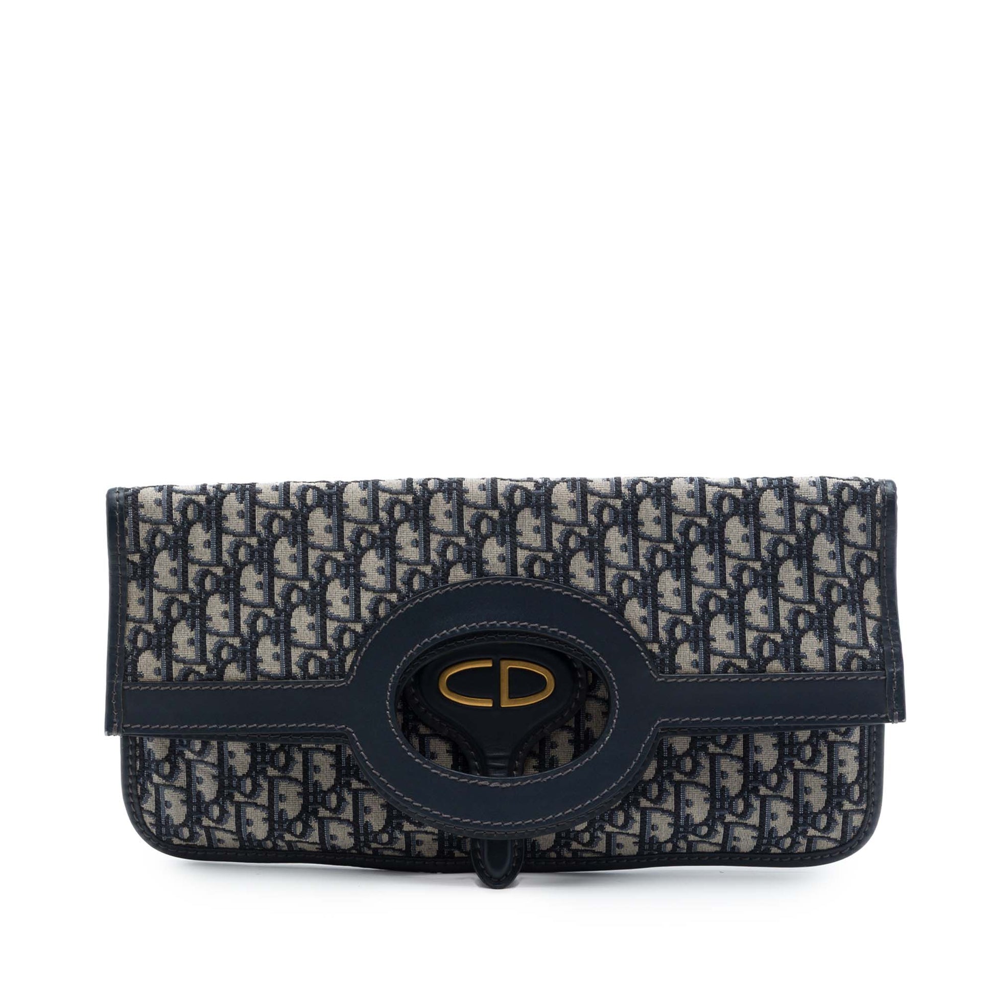 Dior Oblique Canvas Fold Over Clutch