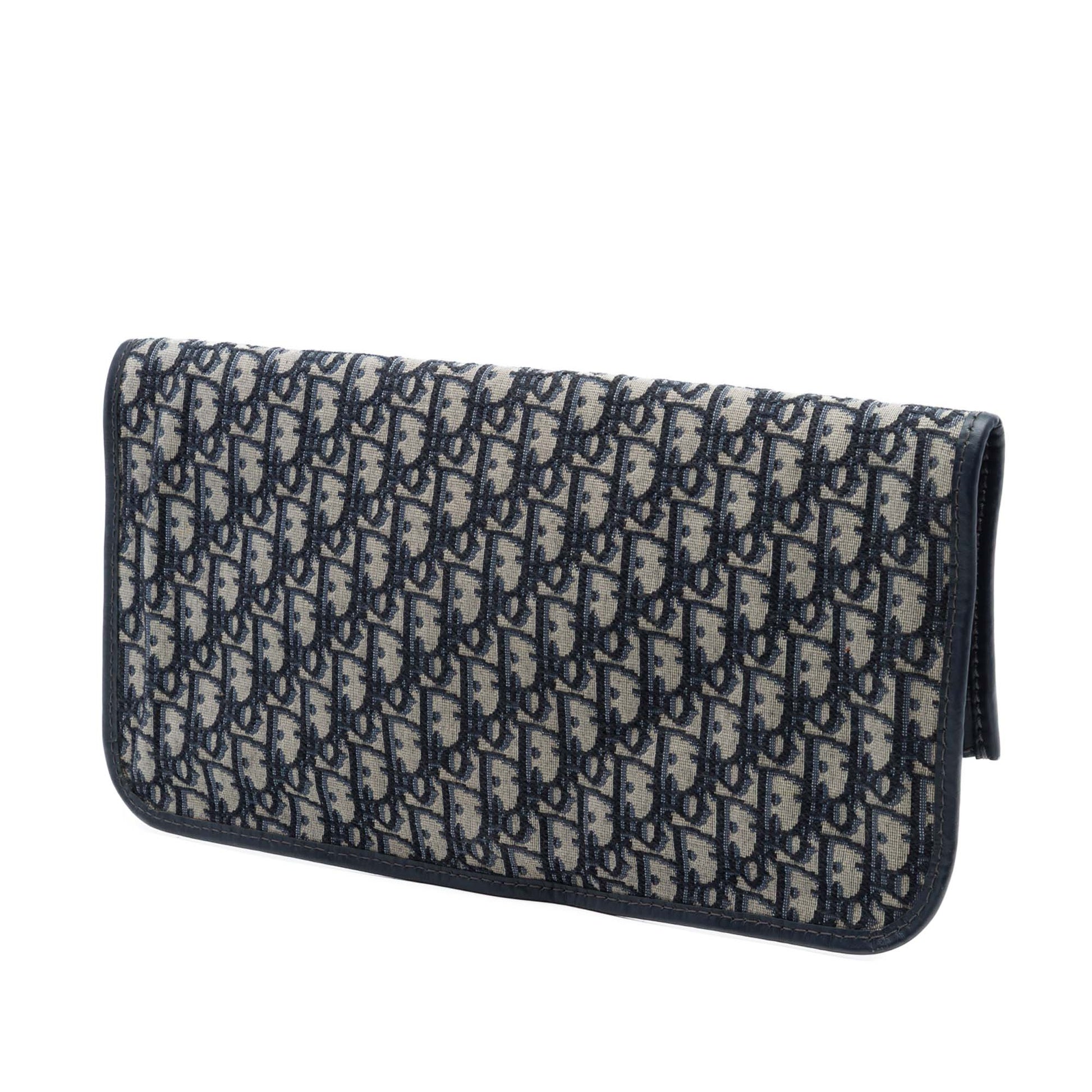 Dior Oblique Canvas Fold Over Clutch