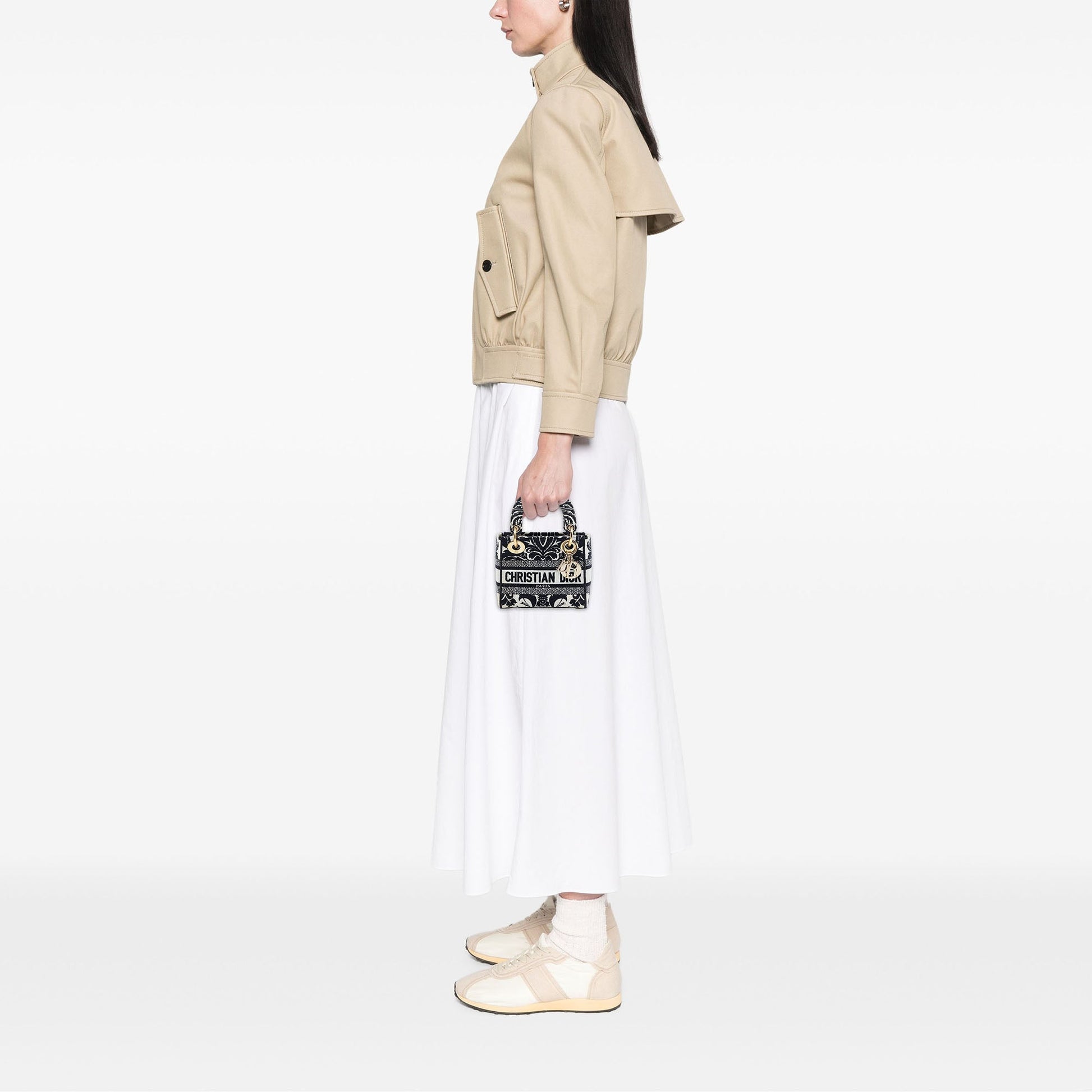 Dior Mini Embroidered Canvas Petites Fleurs Lady D Lite