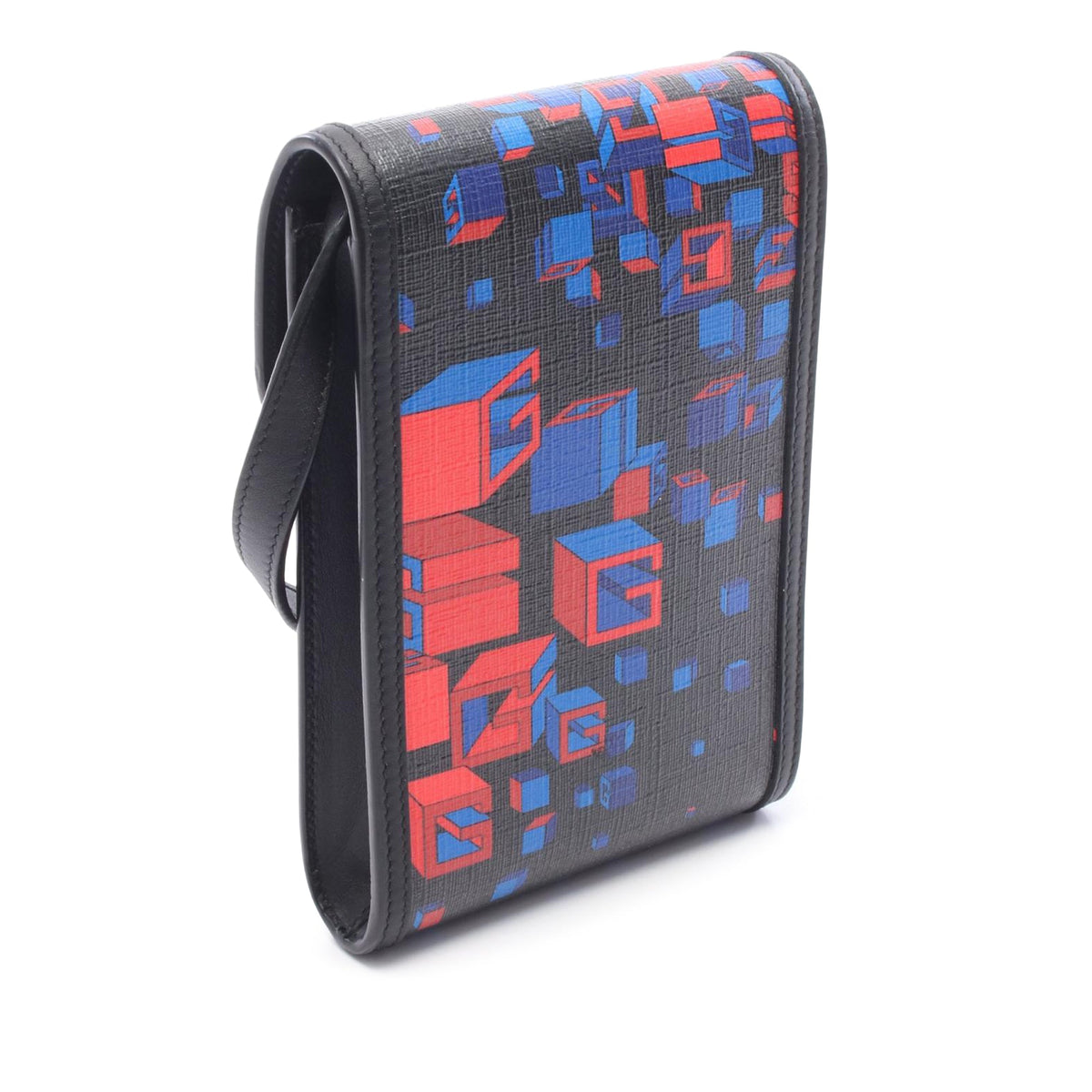 Gucci Square G Space Coated Canvas Phone Holder — Black
