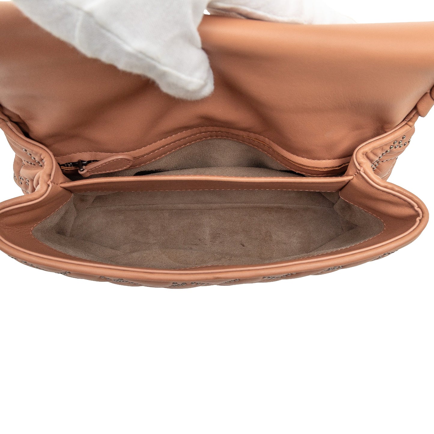 Bottega Veneta Small Nappa Intrecciato Studded Olimpia Shoulder Bag