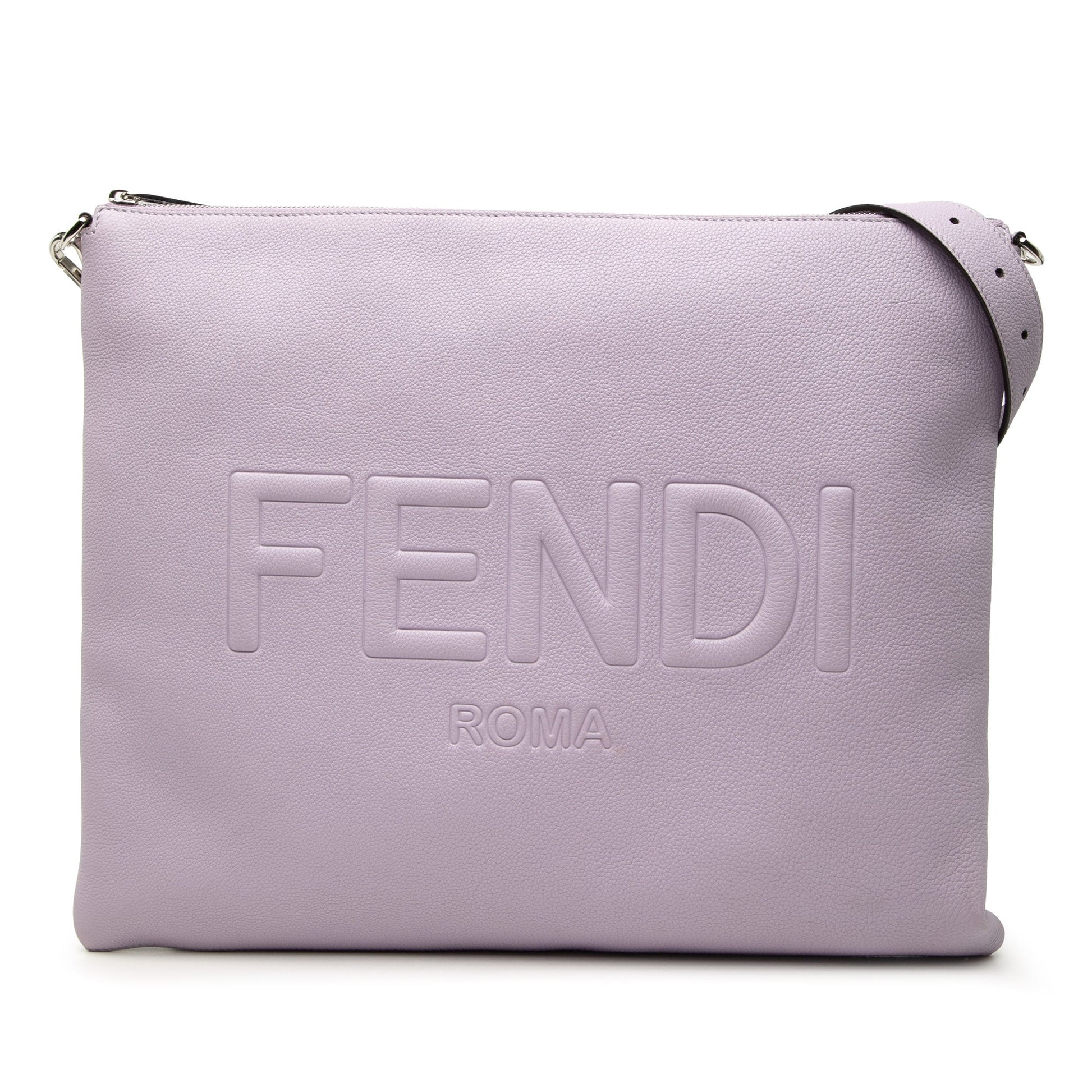 Fendi Calfskin Roma Flat Messenger Bag
