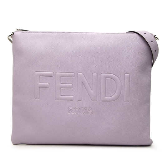 Fendi Calfskin Roma Flat Messenger Bag