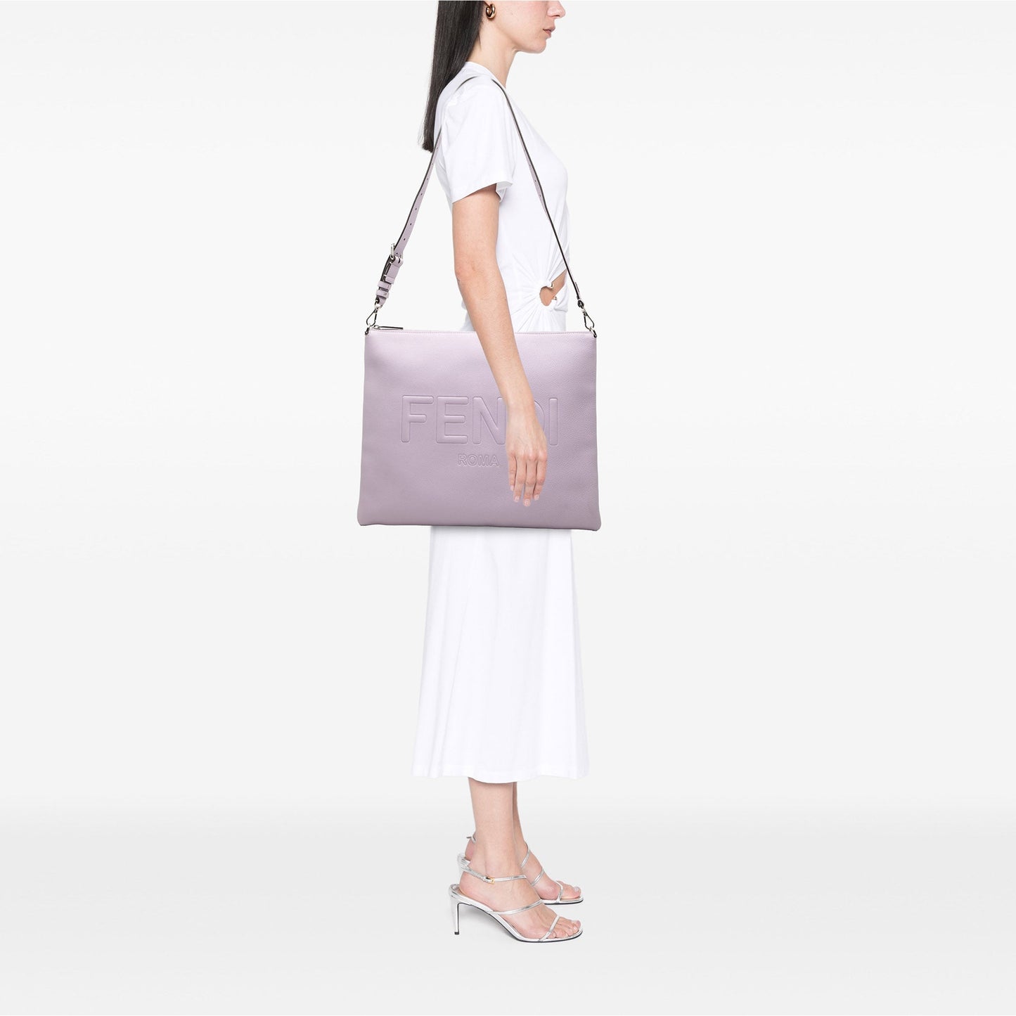 Fendi Calfskin Roma Flat Messenger Bag
