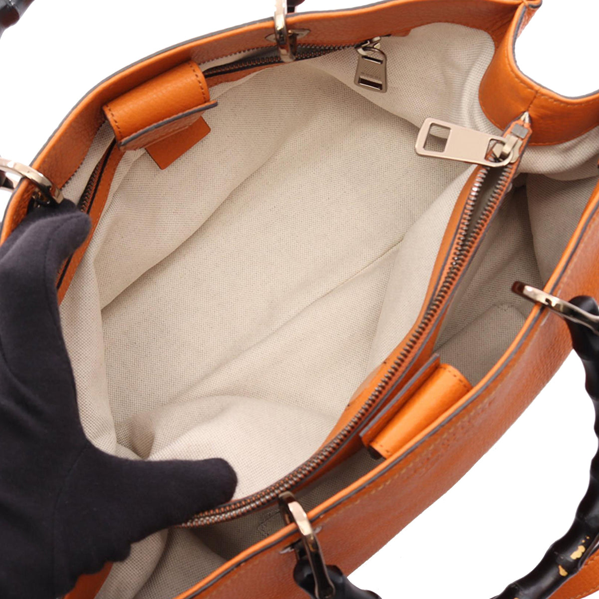 Gucci Medium Calfskin Bamboo Shopper Satchel