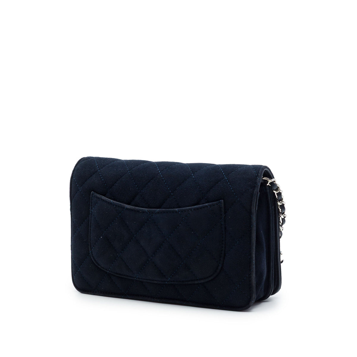 Chanel Quilted Suede Cocostellar Wallet on Chain