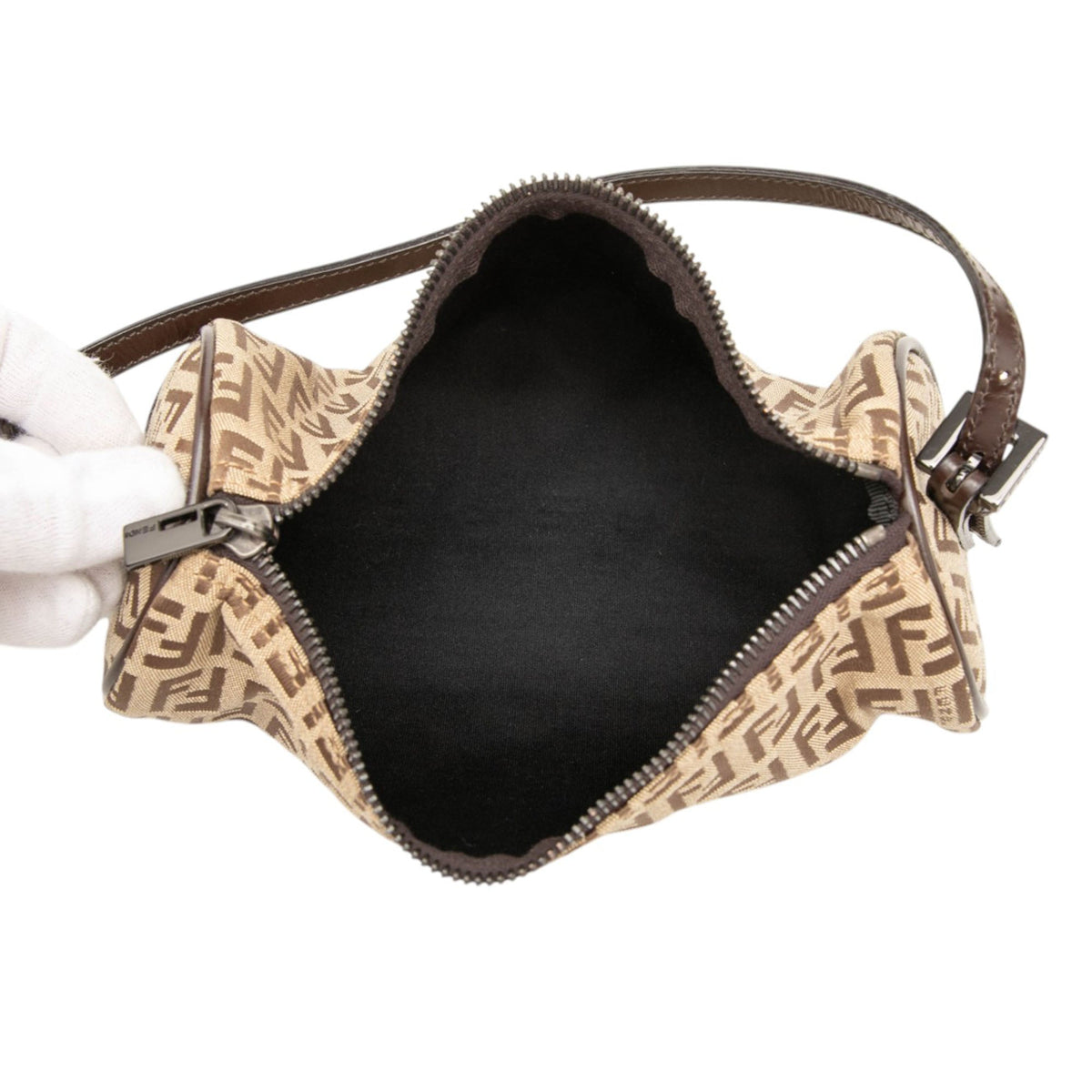Fendi Zucchino Canvas Barrel Pochette