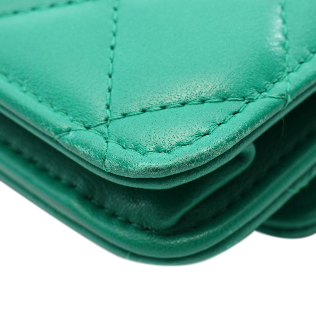 Chanel Quilted Lambskin Trendy CC Wallet on Chain — Green