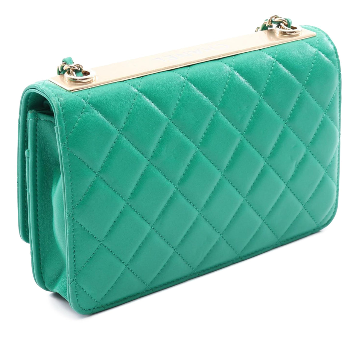 Chanel Quilted Lambskin Trendy CC Wallet on Chain — Green