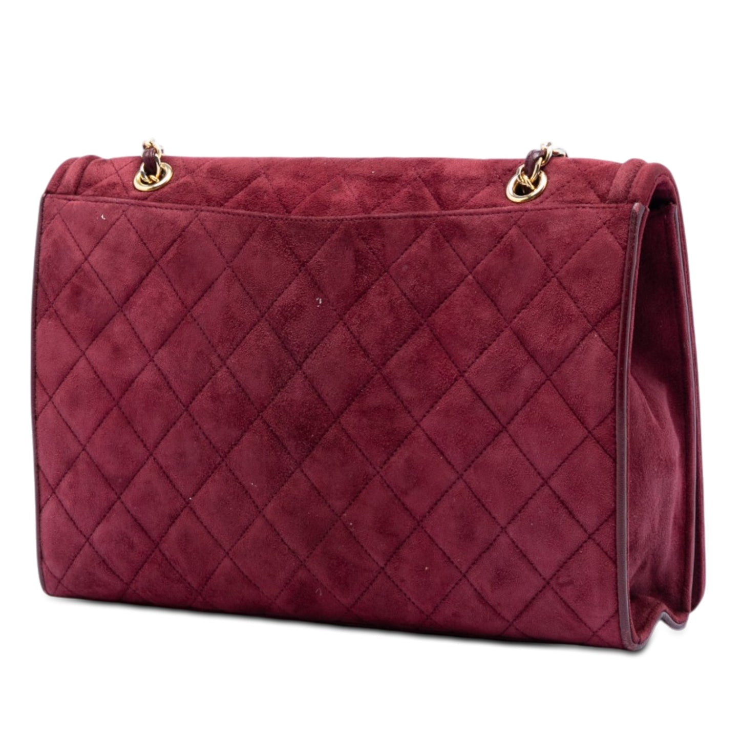 Chanel CC Quilted Suede Diamond Full Flap