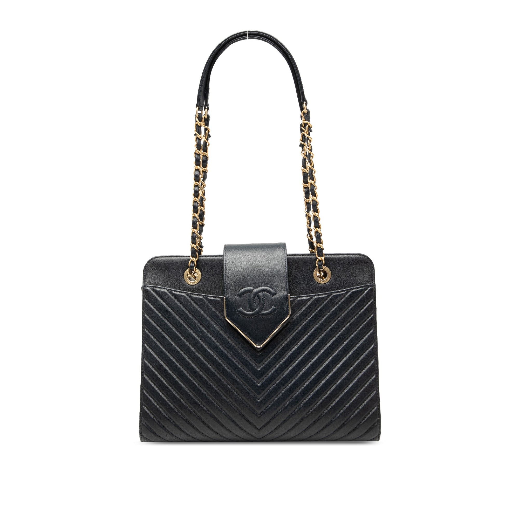 Chevron Calfskin Collar and Tie Tote