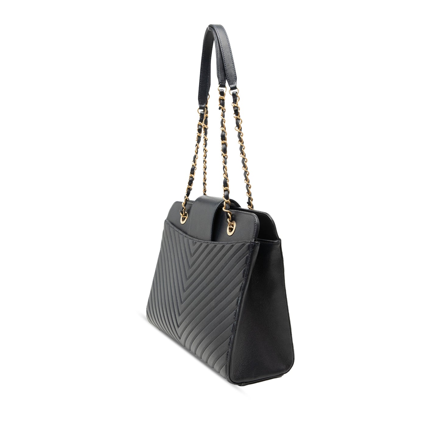 Chevron Calfskin Collar and Tie Tote