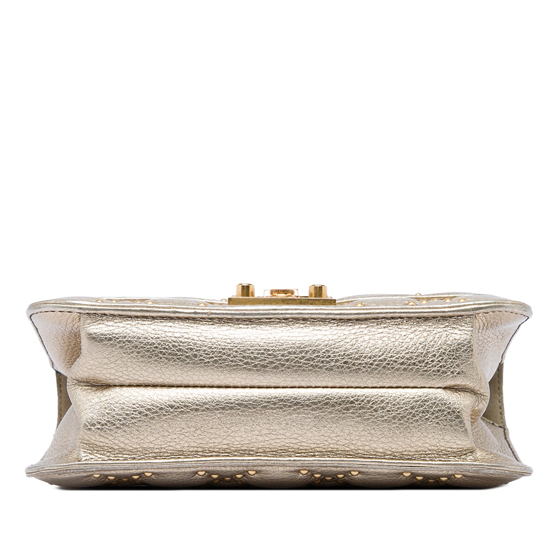 Dior Studded Metallic Lambskin DiorAddict Wallet on Chain