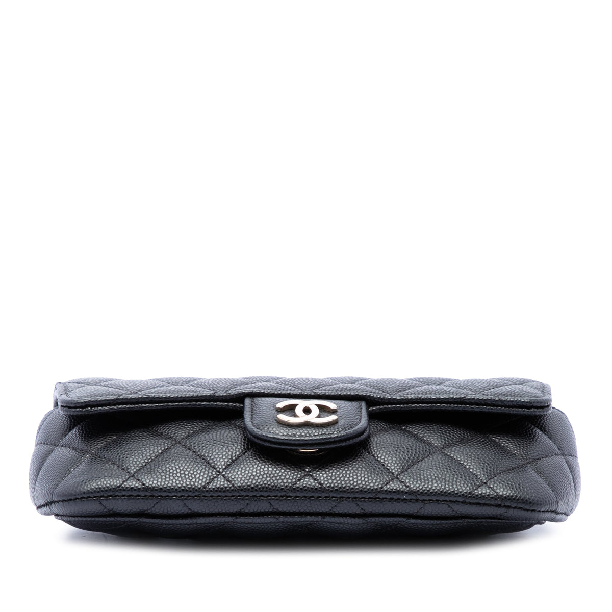 Chanel CC Quilted Caviar Sunglasses Case with Chain — Black