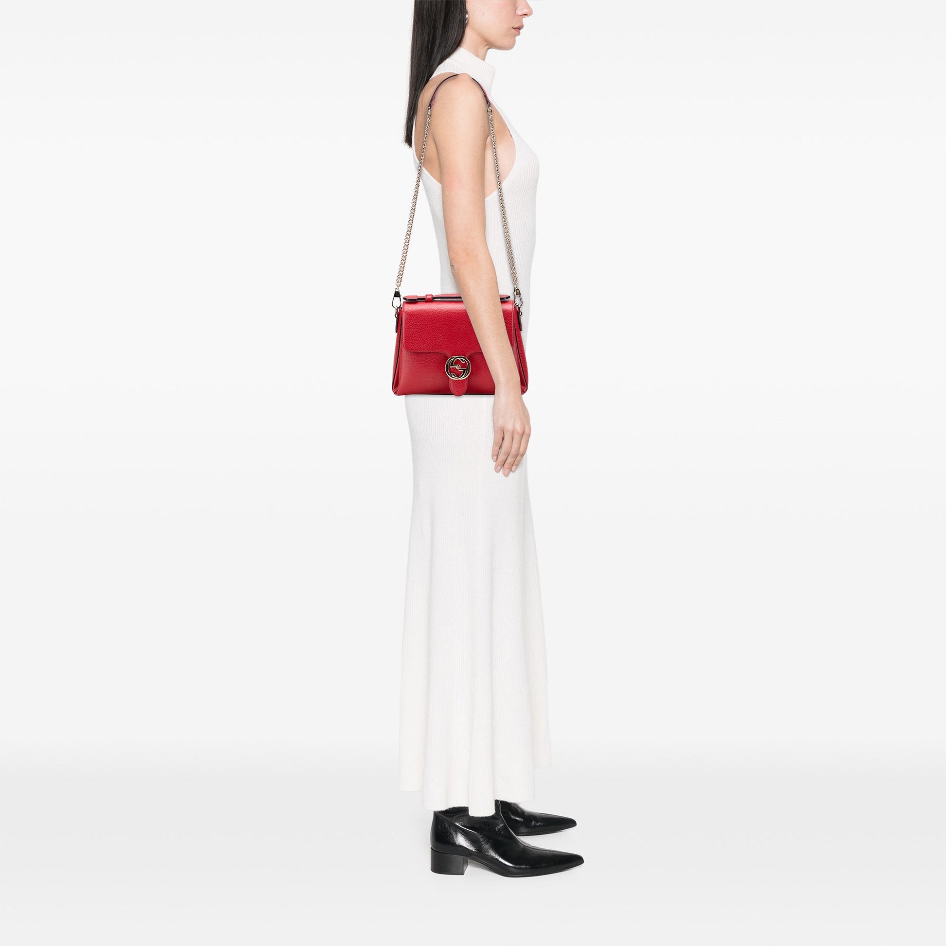 Gucci Small Dollar Calf Interlocking G Satchel