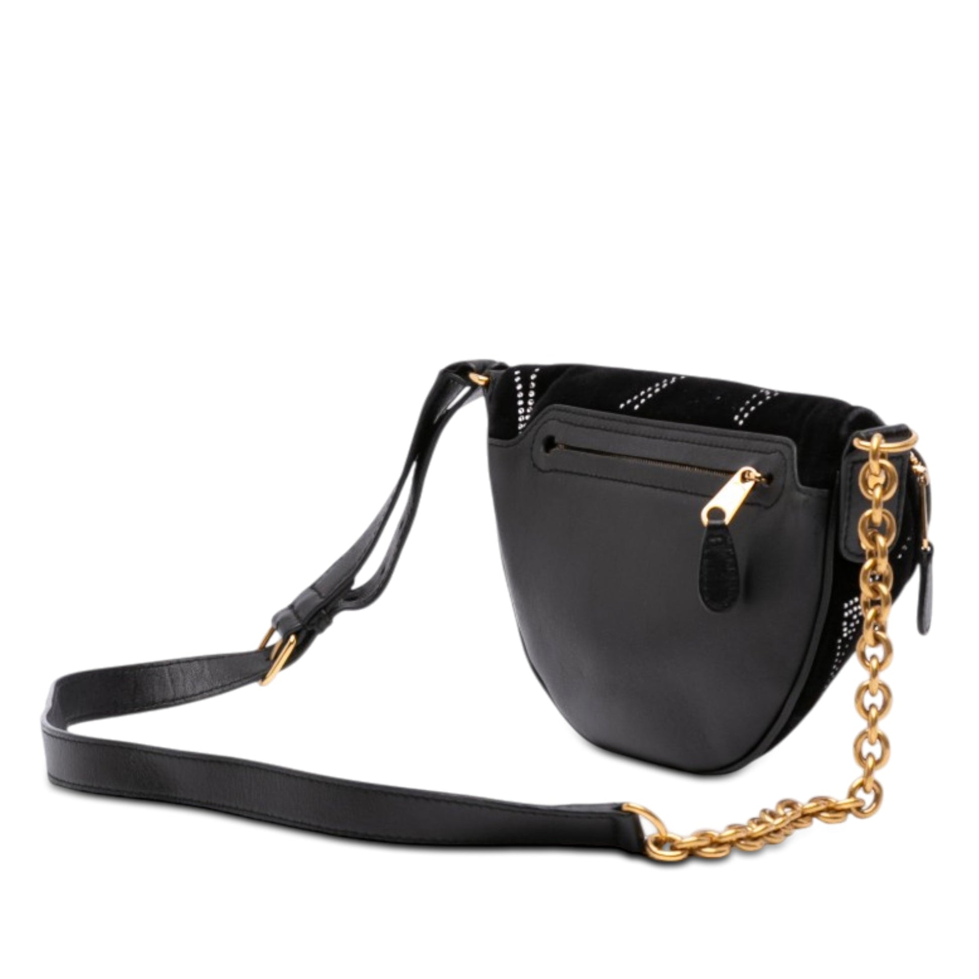 Balenciaga Velvet Crystal Embellished Souvenir Belt Bag XXS