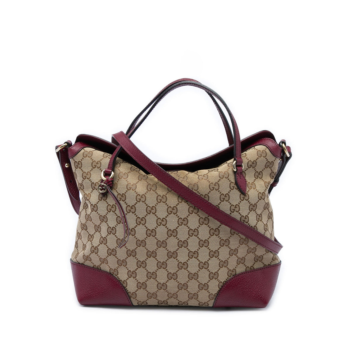Gucci Medium GG Canvas Bree Fold Over Tote — Beige