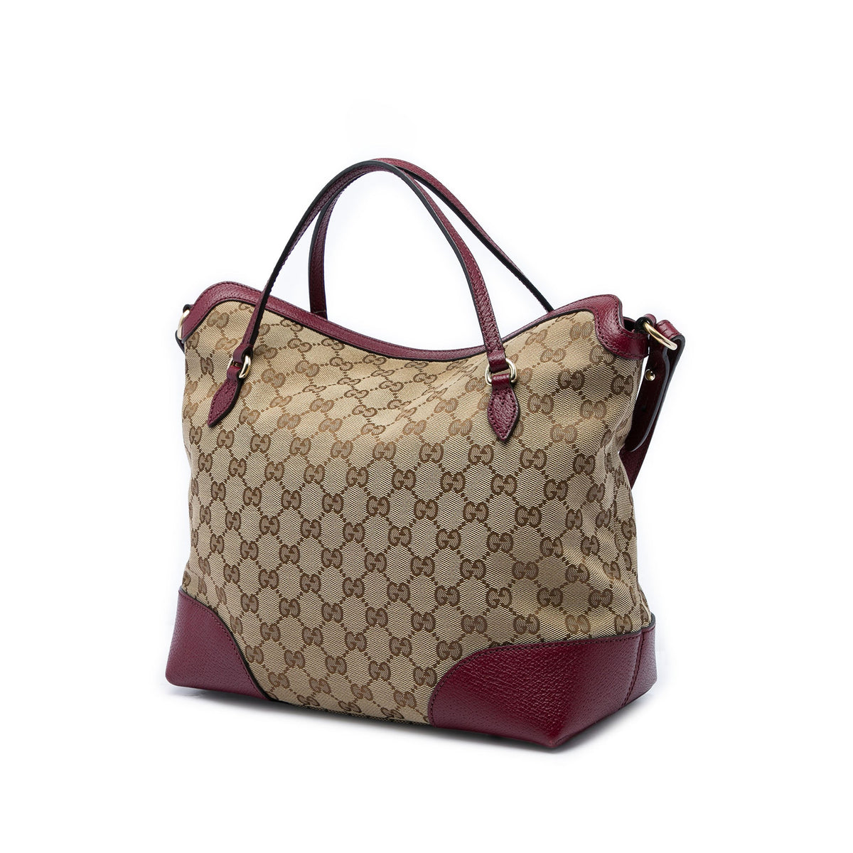 Gucci Medium GG Canvas Bree Fold Over Tote — Beige