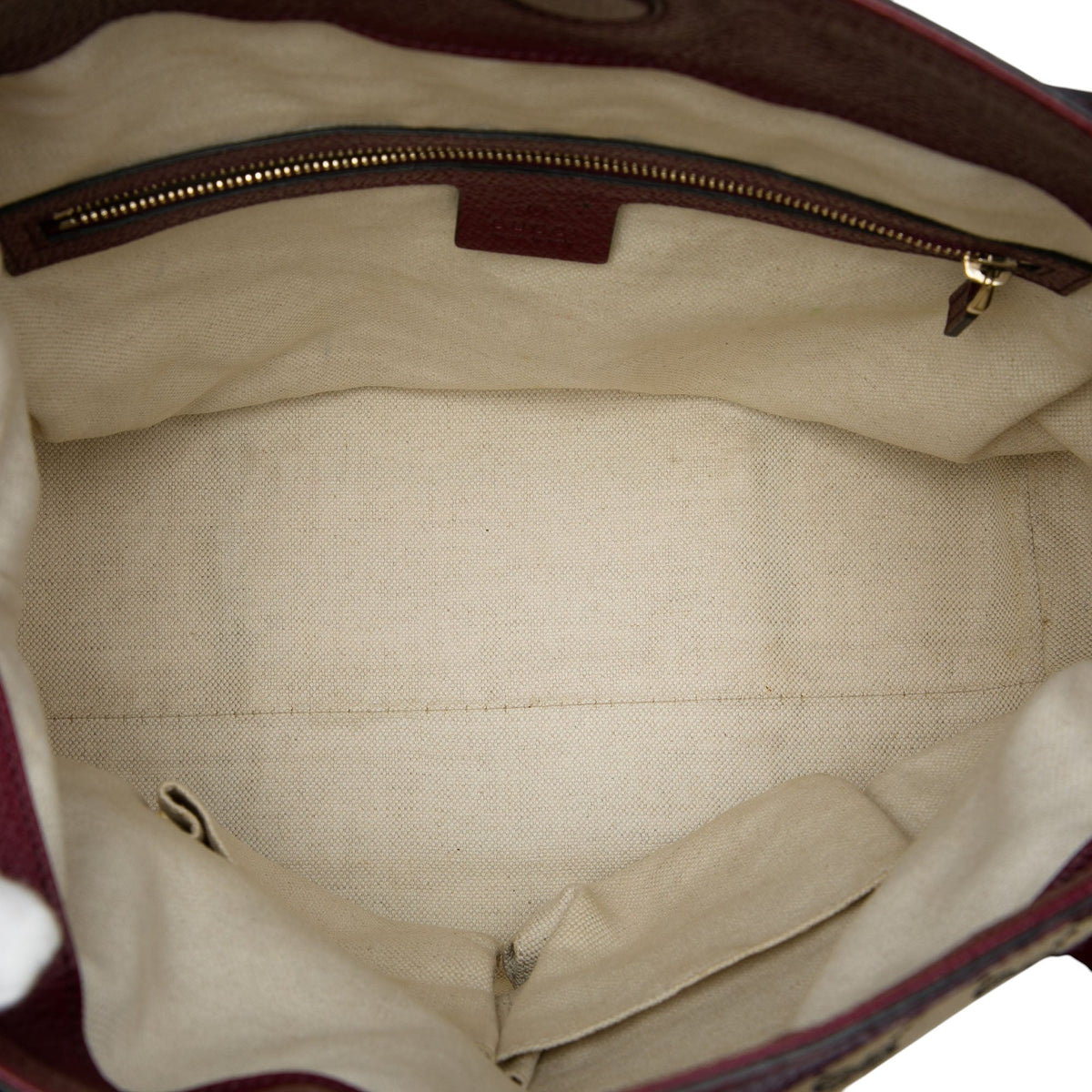 Gucci Medium GG Canvas Bree Fold Over Tote — Beige
