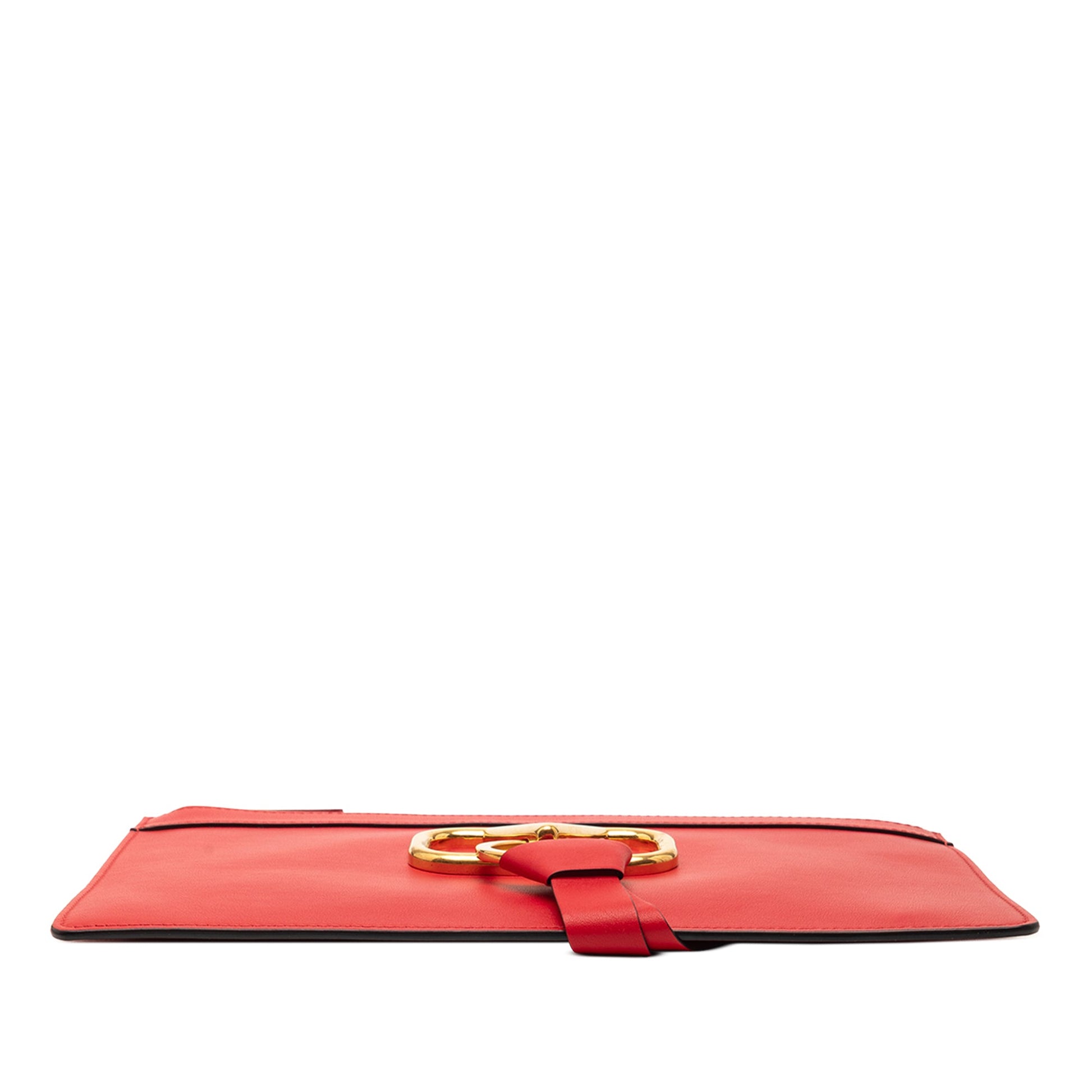 Valentino Leather VRing Clutch