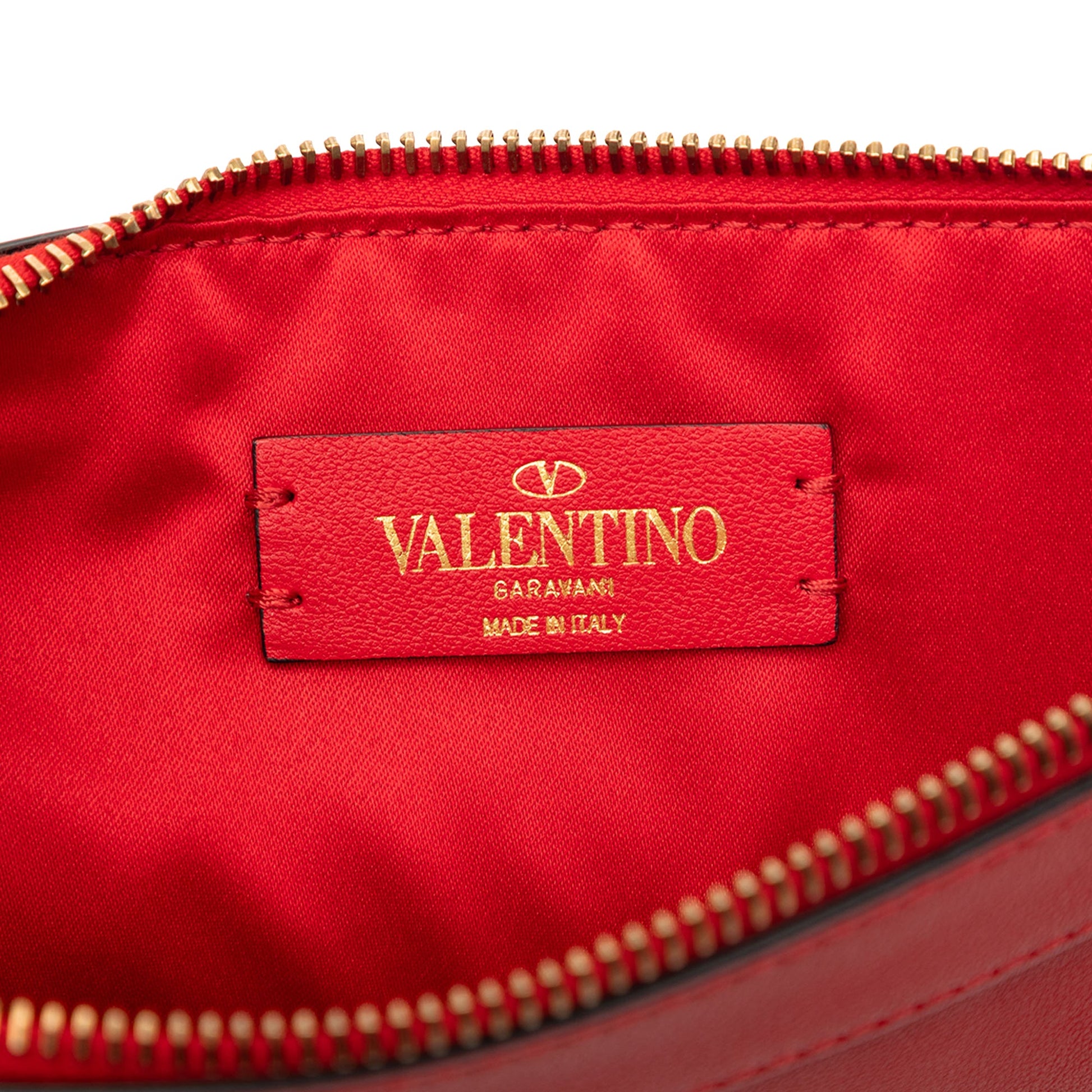 Valentino Leather VRing Clutch