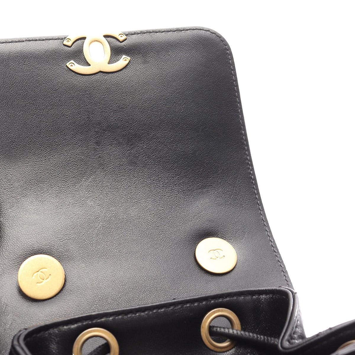 Chanel CC Quilted Lambskin Backpack — Black