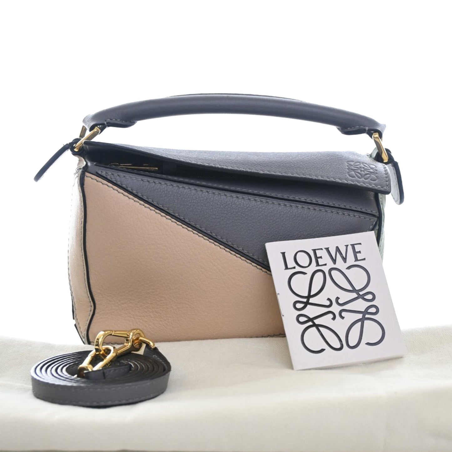 Mini Tricolor Calfskin Puzzle Satchel