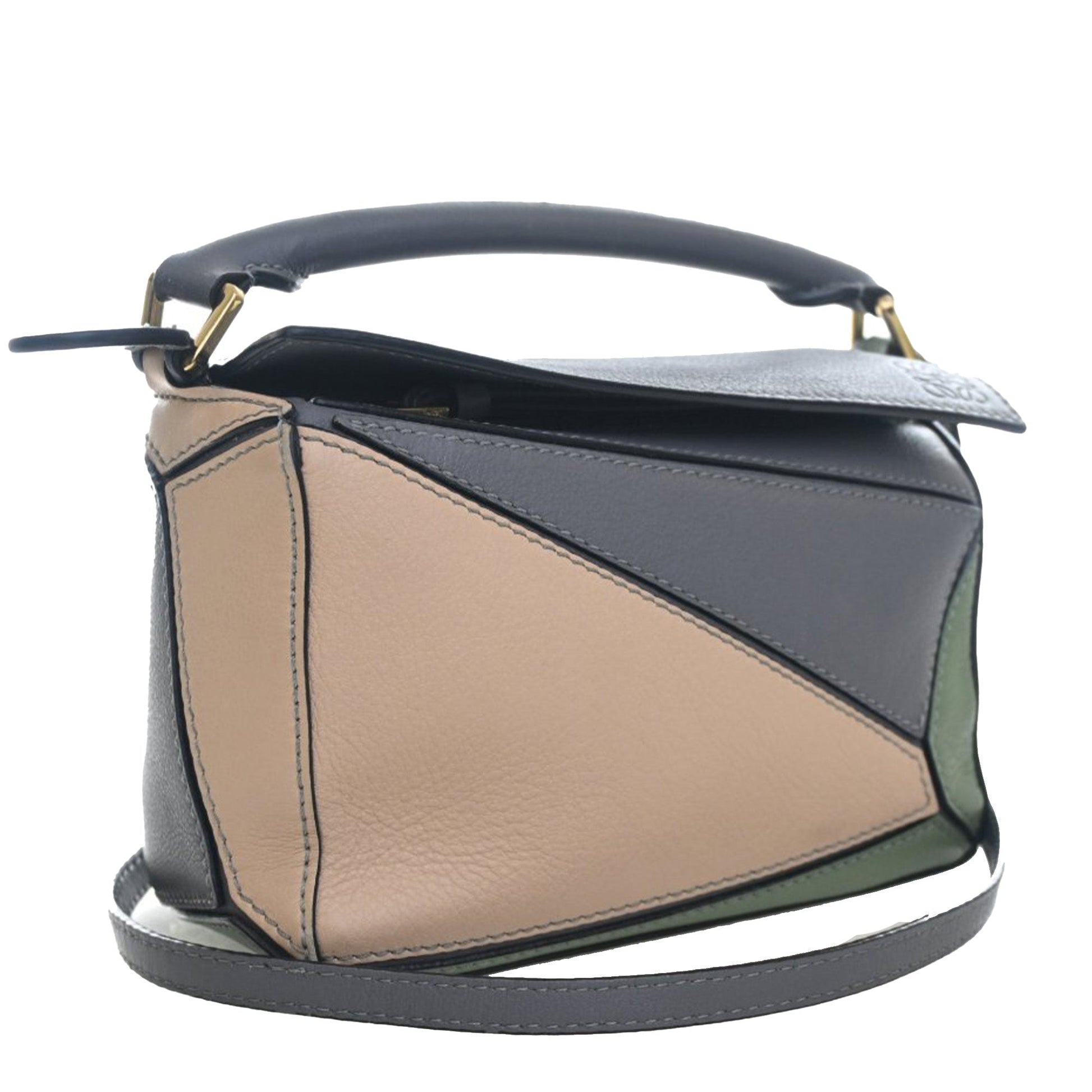 Mini Tricolor Calfskin Puzzle Satchel