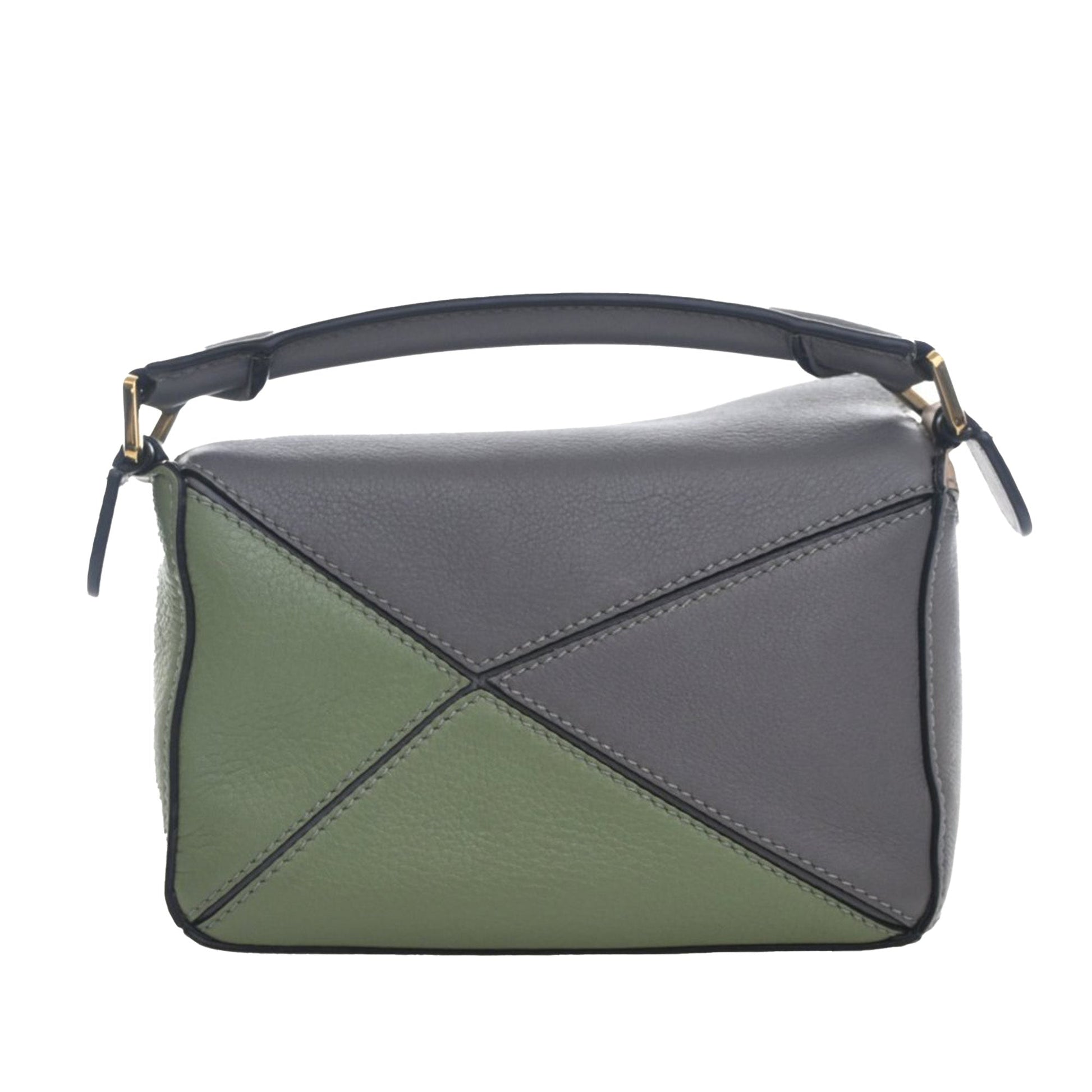 Mini Tricolor Calfskin Puzzle Satchel
