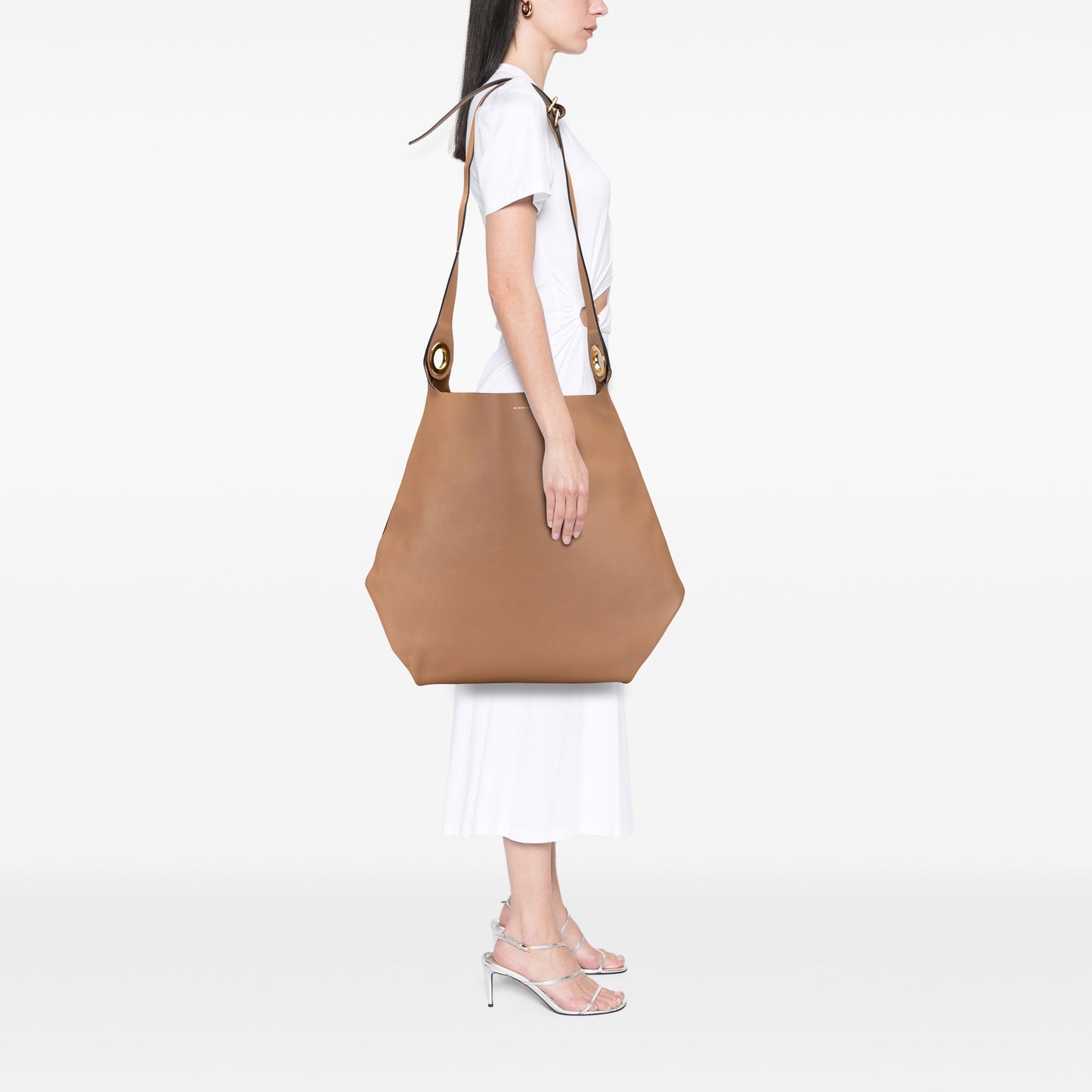 Burberry Bicolor Calfskin Grommet Hobo
