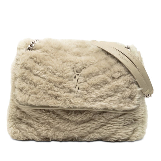 Saint Laurent Medium Shearling Niki Shoulder Bag