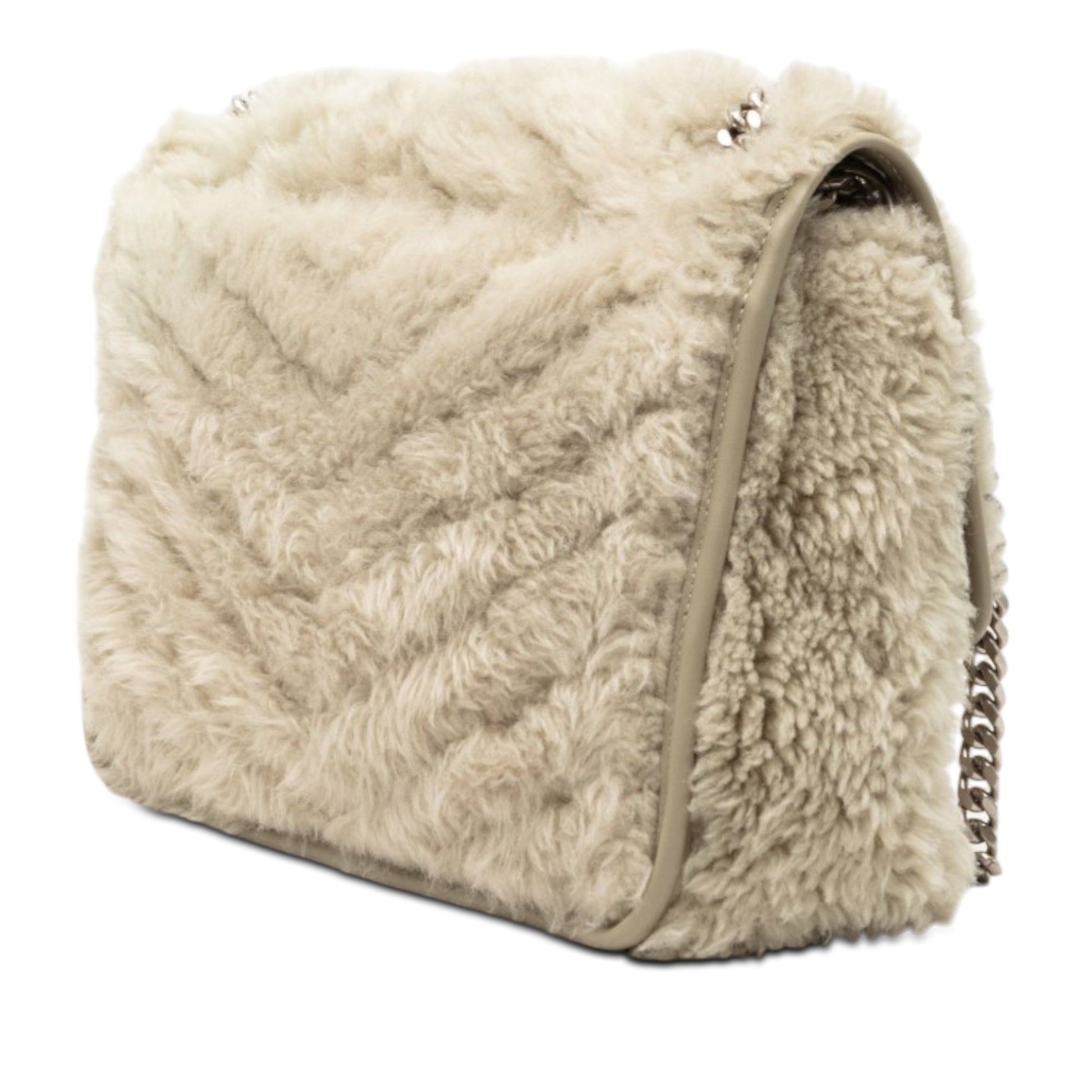 Saint Laurent Medium Shearling Niki Shoulder Bag