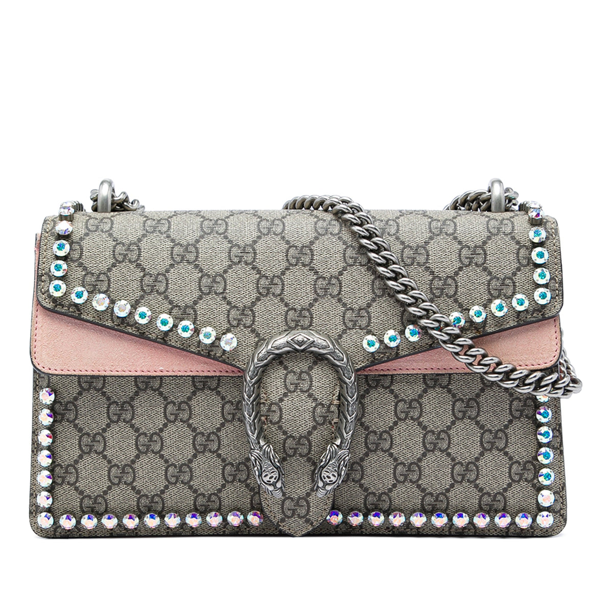 Gucci Medium GG Supreme Crystal Dionysus Shoulder Bag