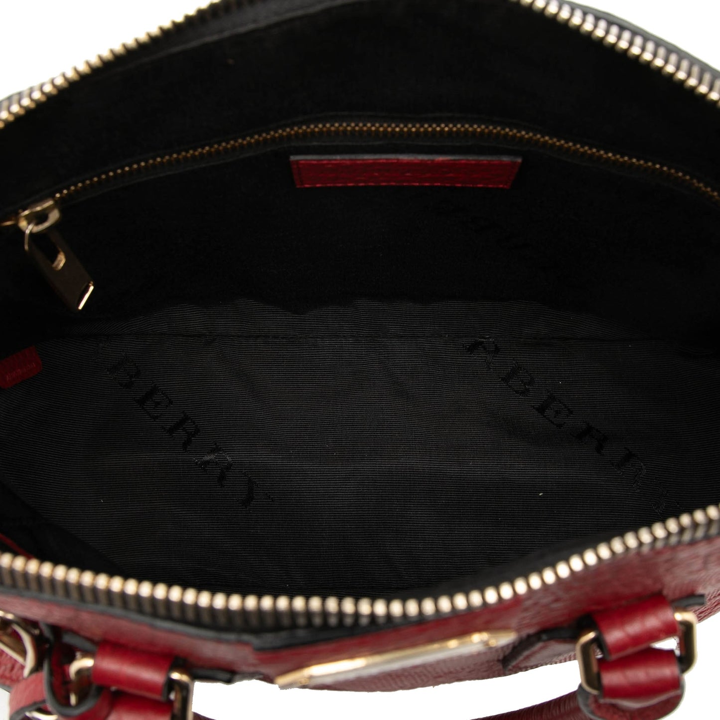 Burberry Small Heritage Grain Check Embossed Leather Orchard Bowling Bag