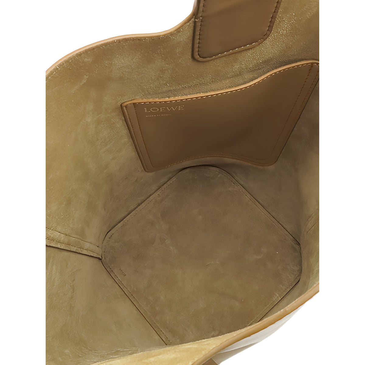 LOEWE Medium Smooth Calfskin Pebble Bucket Bag — Brown