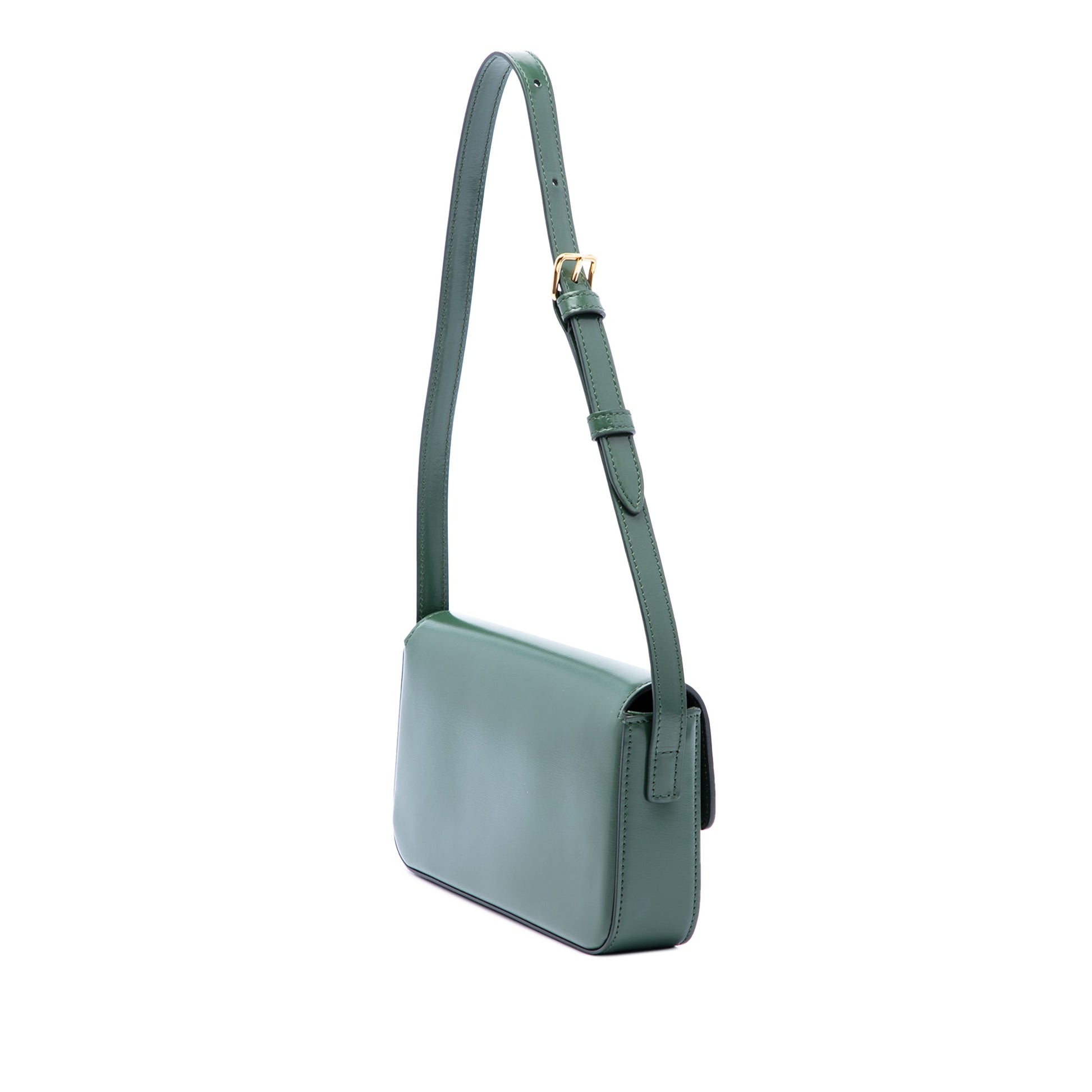 Celine Shiny Calfskin Triomphe Claude Shoulder Bag