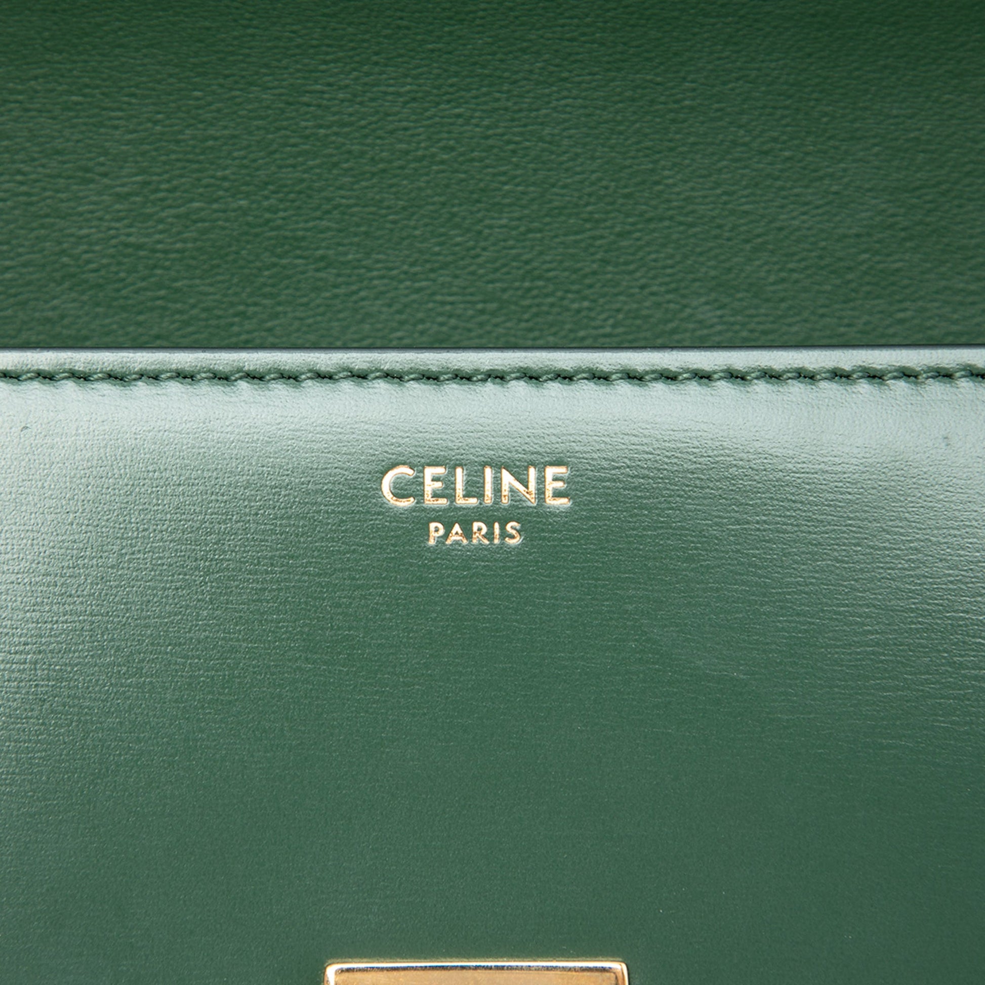 Celine Shiny Calfskin Triomphe Claude Shoulder Bag