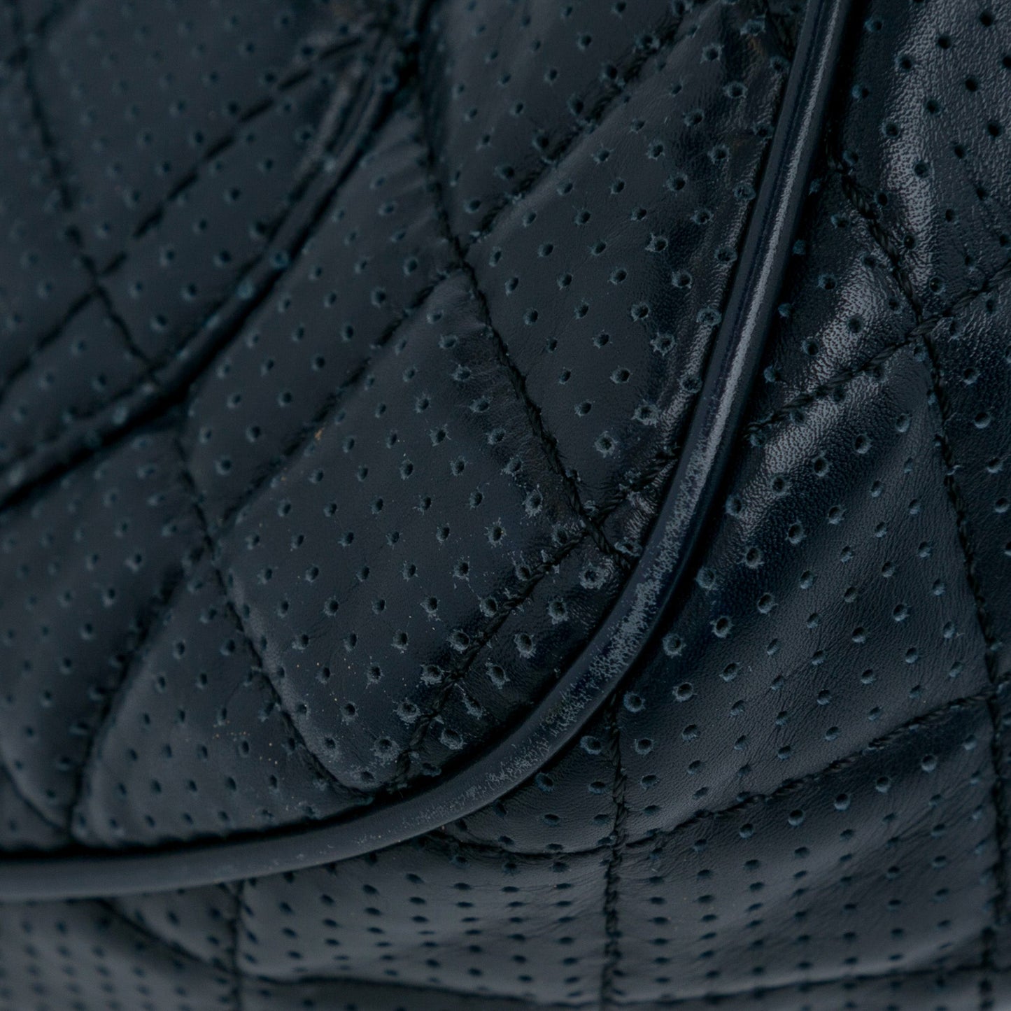 Chanel CC Quilted Perforated Lambskin Single Flap
