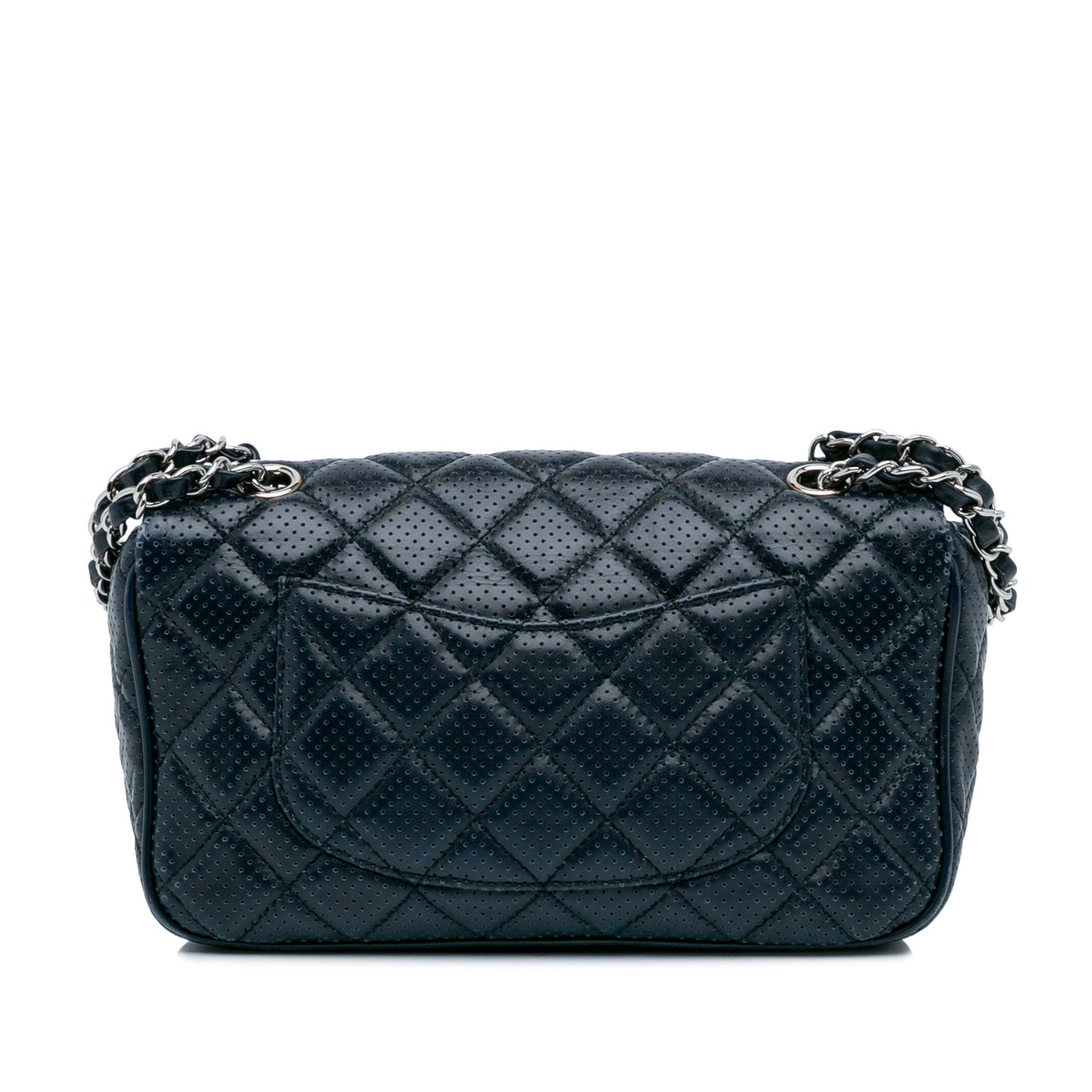 Chanel CC Quilted Perforated Lambskin Single Flap